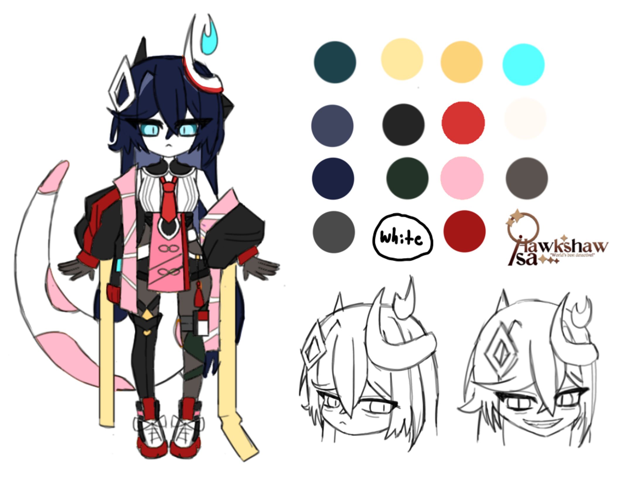 Demon Cyber-Punk Girl (Character Design)-1