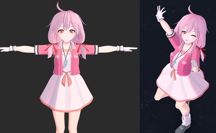 自主制作：北河ゆに様イラストの3D化