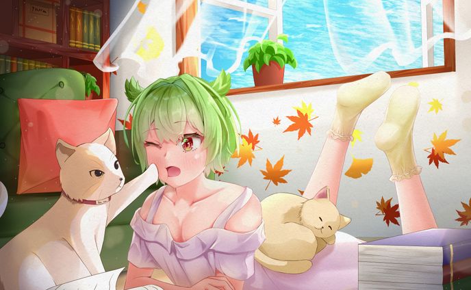 猫に邪魔される