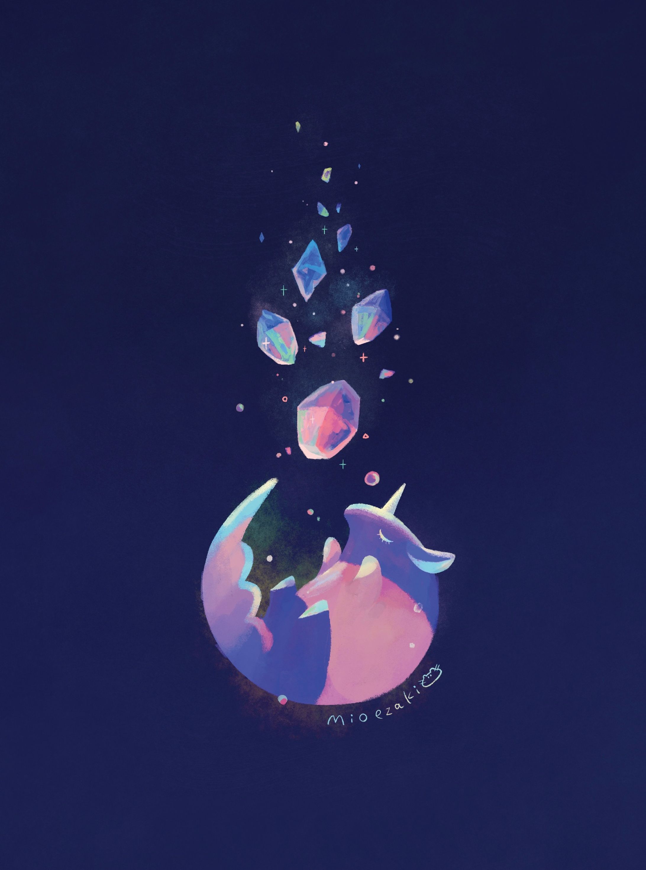 キャラクター・絵本・バク・宝石・石・夜-1