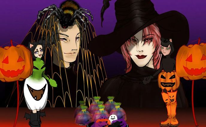 324.20221031☆：フレデリックの回：ハロウィン・パーティ｜https://note.com/mk0war888/n/n675d86fd2633
バースセイバー711号室記録帳BBSにて毎晩連載中の #小説 を　#note　マガジン「711号室」にて公開しています。スキ・フォロ・シェアしてくださると、うちのこがランダムでお礼を申しますので是非♡

#ごりごりごりっと芯減らし訓練 は、本日の挿絵ハロウィン・パーティの記念撮影の図！完成！！左からチカッツ、竹晴、夕静、ナリス。
2枚目は急遽アイコン作りました、ハロウィンフレ君フランケンシュタイン人造人間コスプレ。 #halloween  #一次創作  #digitalillustration #originalcharacter　#ARTISUL  #clipstudiopaintpro
