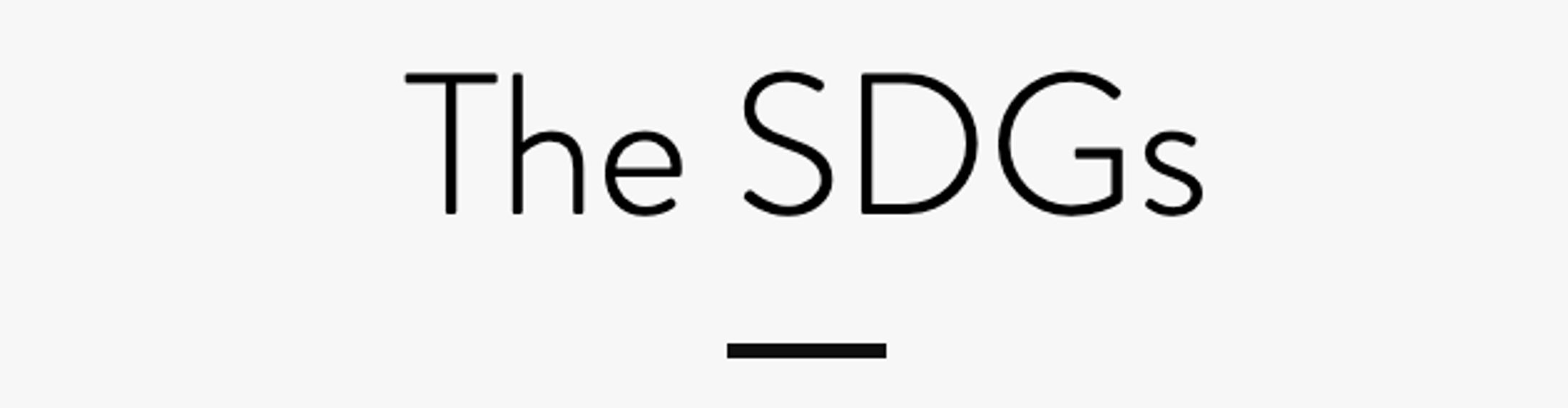 The SDGs-1