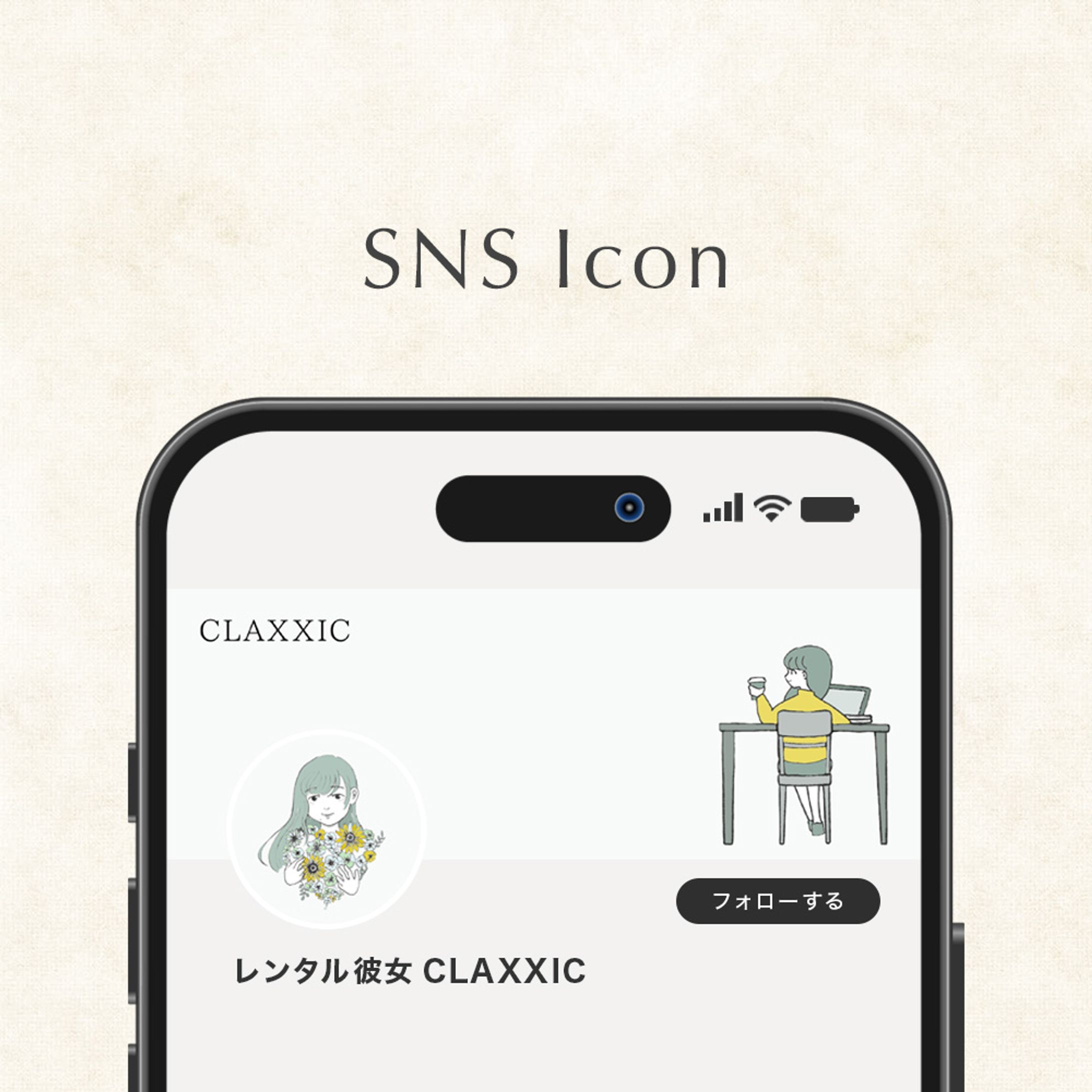 【イラスト】CLAXXIC様　SNSアイコン ヘッダー-1