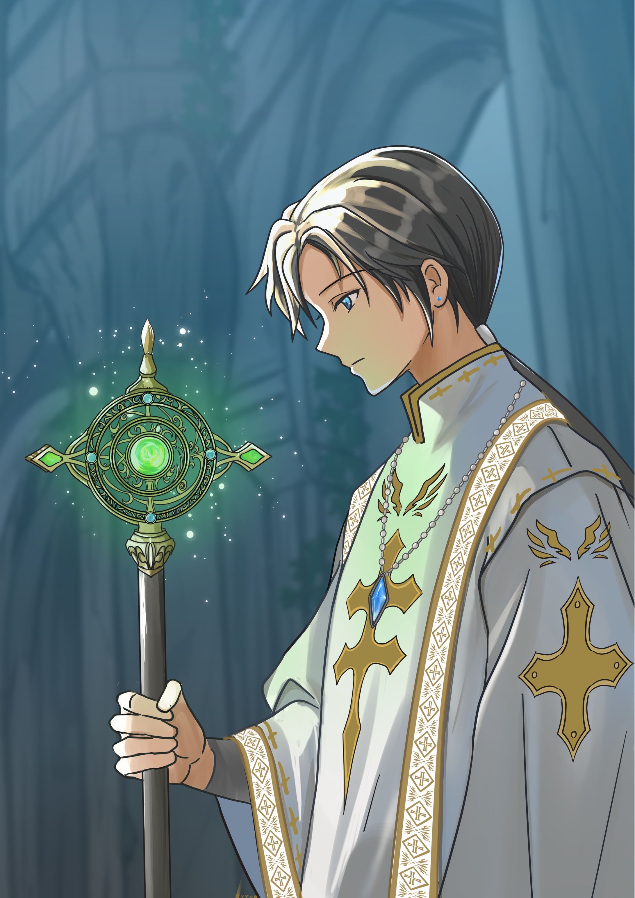 ファンタジー神官キャラクター-1