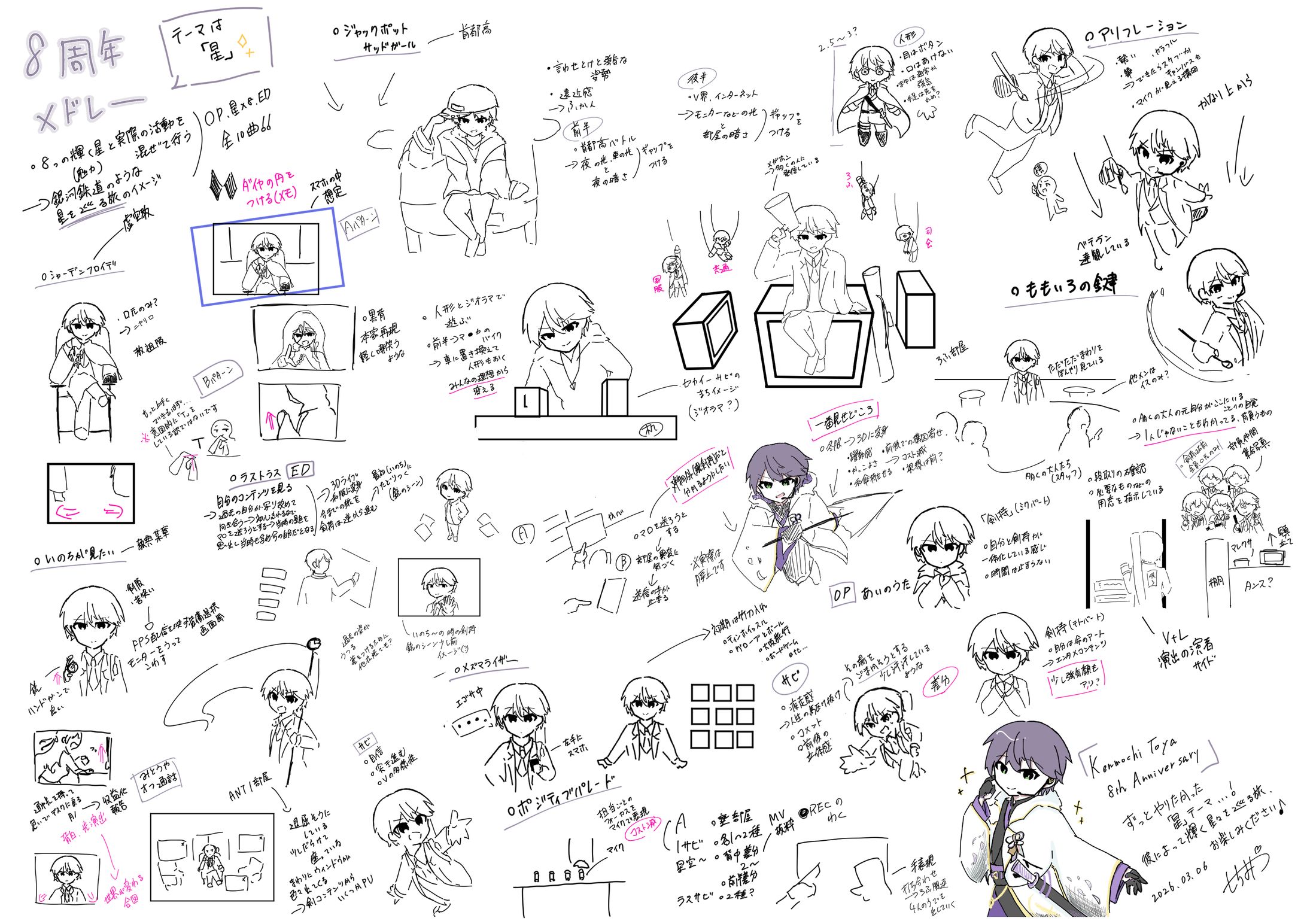 絵コンテ・案出しメモ【剣持刀也活動８周年】-1