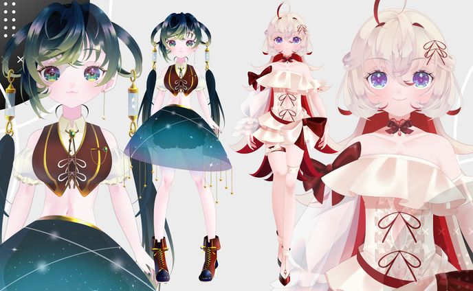 Live2D用パーツ分け立ち絵(オリジナル)