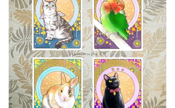 .
#なにぬ猫 #なにぬ猫ねこときどきわんこ .
.
4周年を迎える「なにぬ猫わごん」でうちの子イラストの受注オーダーを再開します。
ご愛顧いただきました「アールヌーボー調うちの子ポートレート」を装いも新たにデジタル版で、また新作として「うちの子SNSアイコン」も登場。
今期から猫・犬以外のペットさんもご相談いただけます。
受注開始は2月22日（水）日本時間12:00からです。
詳細をストア内で先行公開しています。
プロフィールのリンクURLからどうぞ。
Come check it out! 
naninuneko wagon
.
#なにぬ猫わごん 
#ねこと暮らす 
#ねこまんが 
#コマ漫画 
#うちのこグッズ 
#うちの子イラスト 
#illustragram 
#いらすとぐらむ 
#ふわもこ部猫 
#cat 
#แมว 
#meow 
#にゃんだふる .