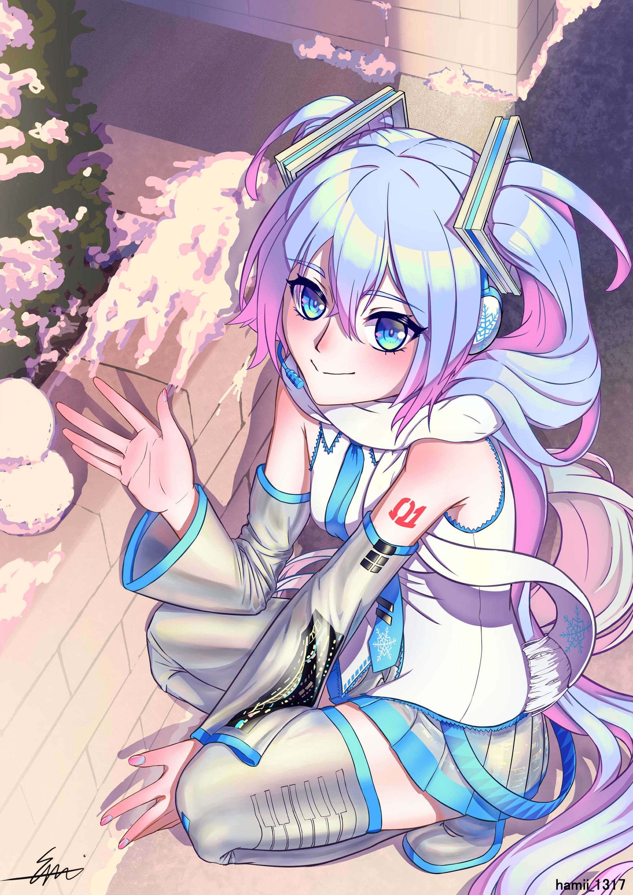 初音ミク　雪から桜-1