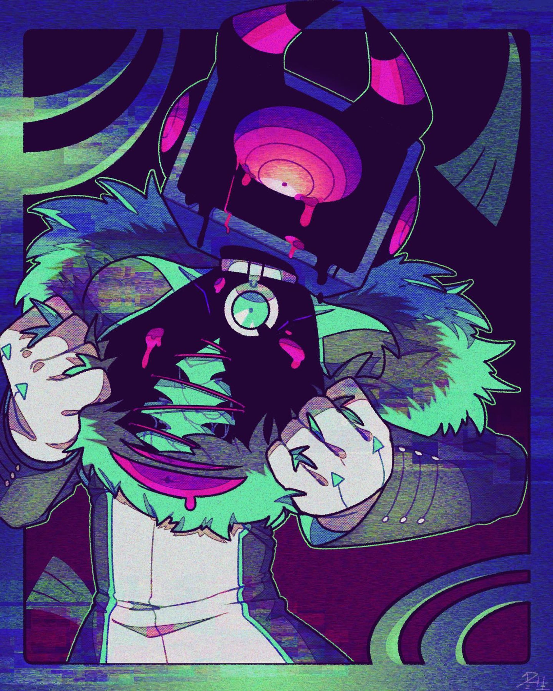 #イラスト #人外 #オリジナルイラスト 
#オリジナルキャラクター #illustration #monster #originalcharacter #objecthead #characterdesign #touseioc-1