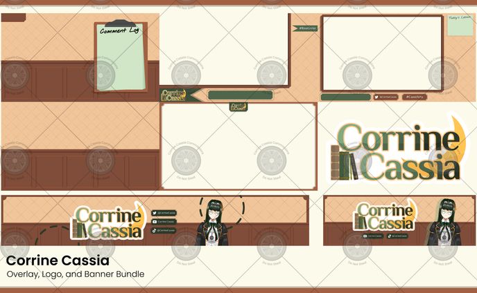 Corrine Cassia - Bundle of 3 Overlays, Logo, and 2 Banners
