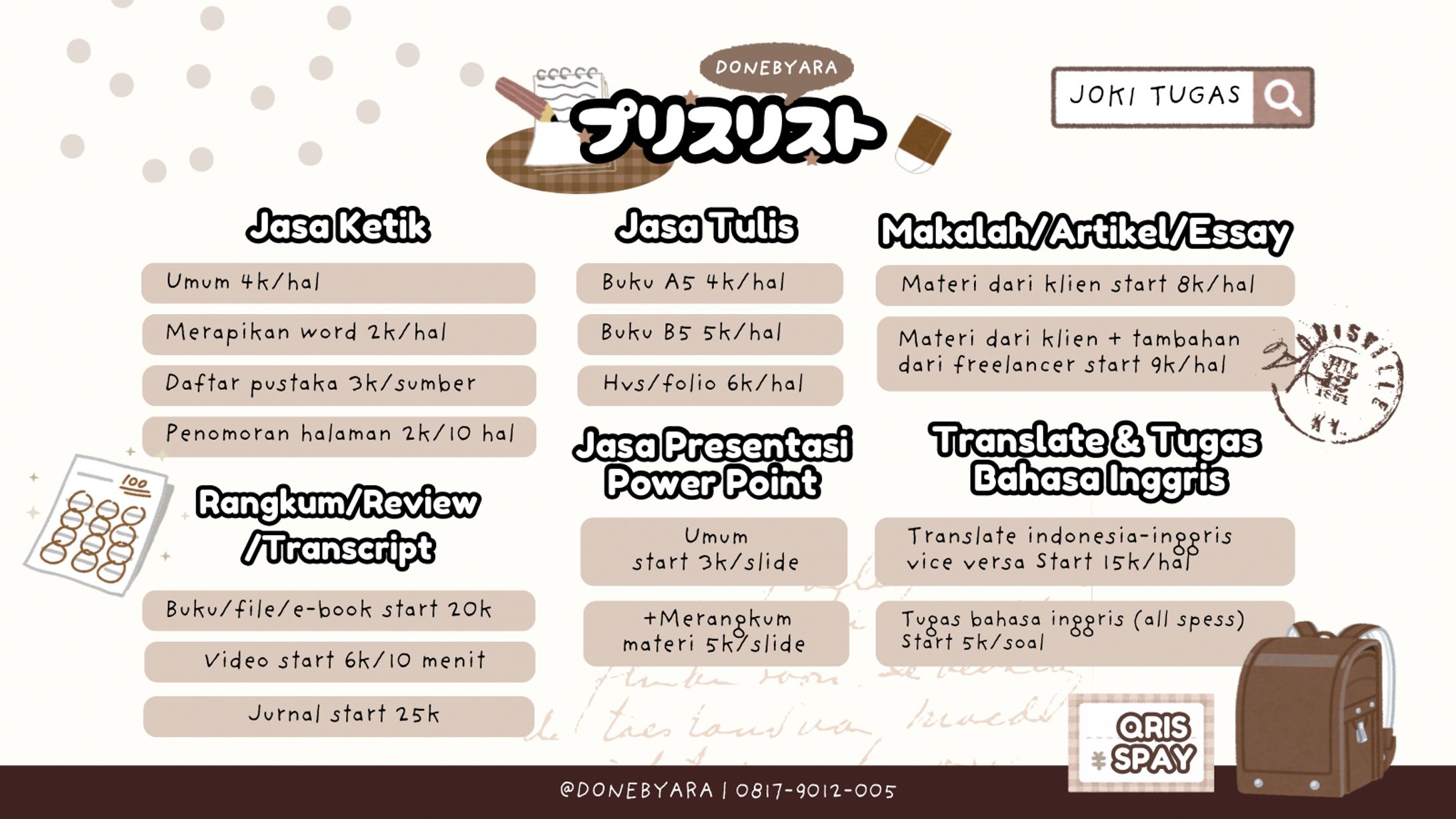 PRICELIST DONE BY ARA-1