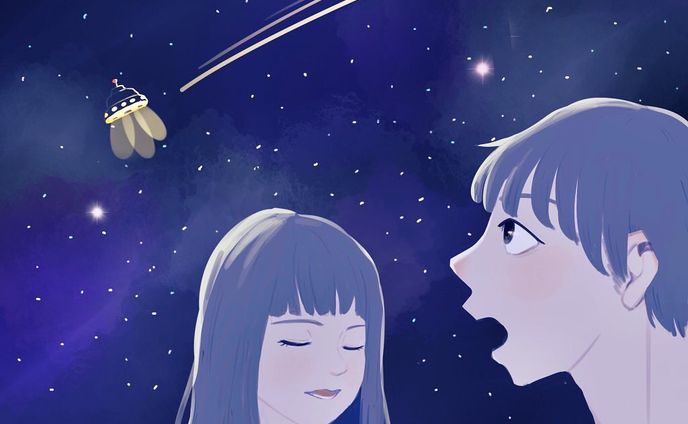 🛸👽ＵＦＯだ！って言っても信じてもらえない🙄
#illustration #aprilfoolsday #UFO #イラスト好きな人と繋がりたい #イラスト #お絵描き #嘘みたいな