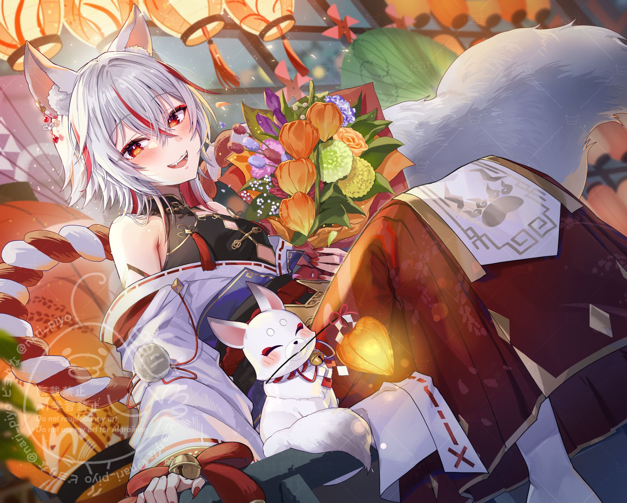 【Vtuber】狐狛ぎん 周年イラスト-1