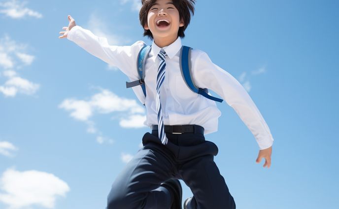 躍動感のある男子中高生画像 AI生成