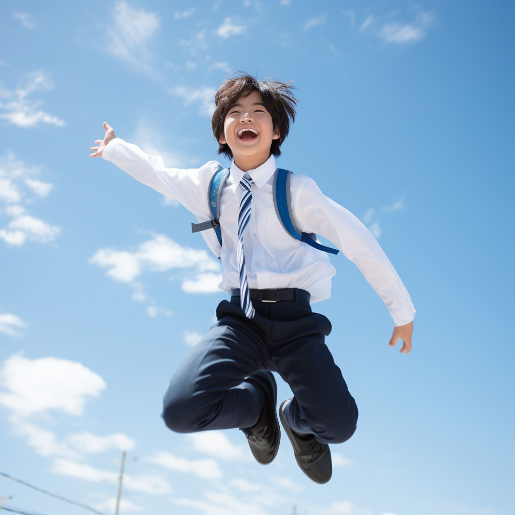 躍動感のある男子中高生画像 AI生成-1