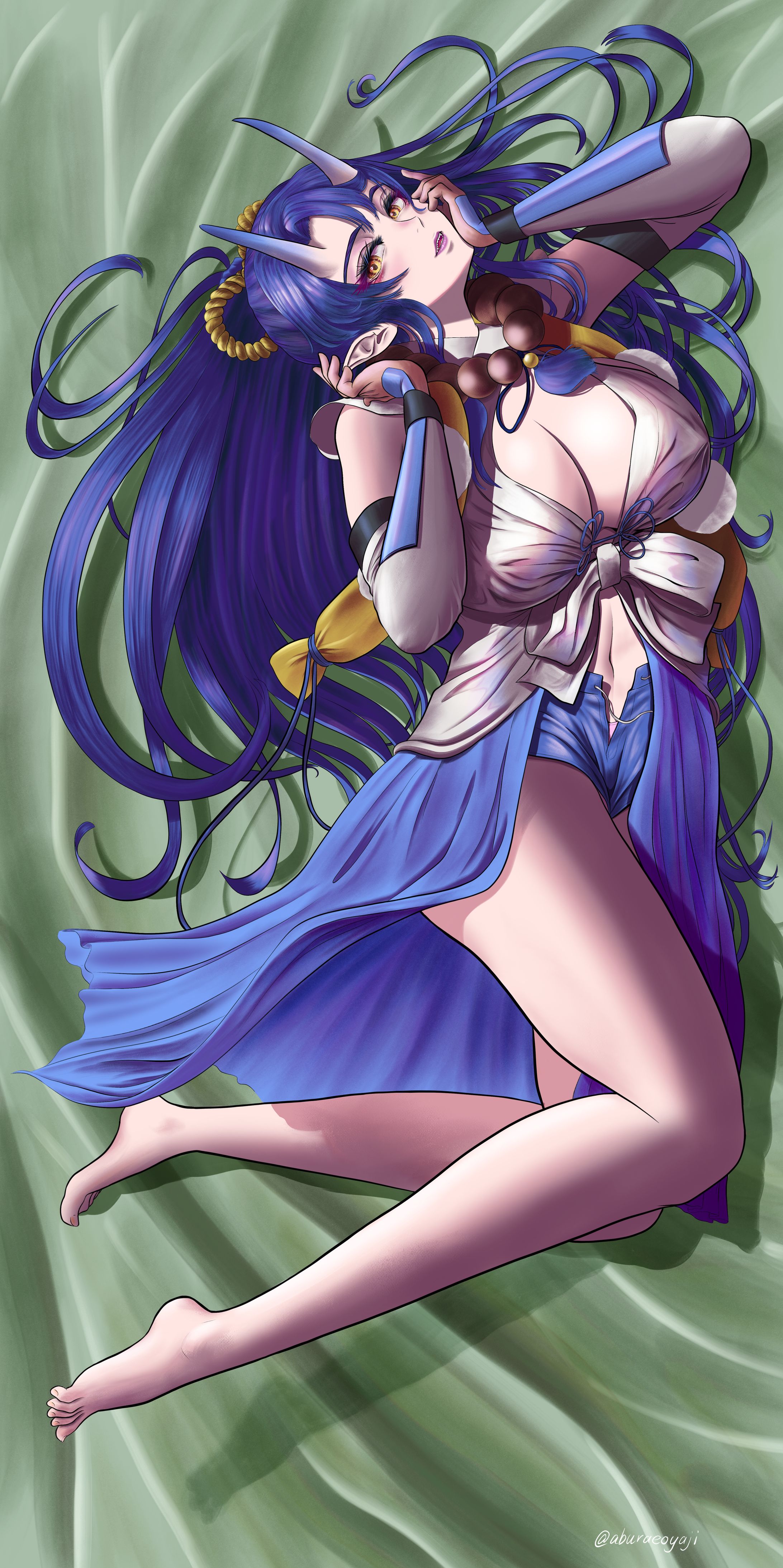 後鬼抱き枕風イラスト-1