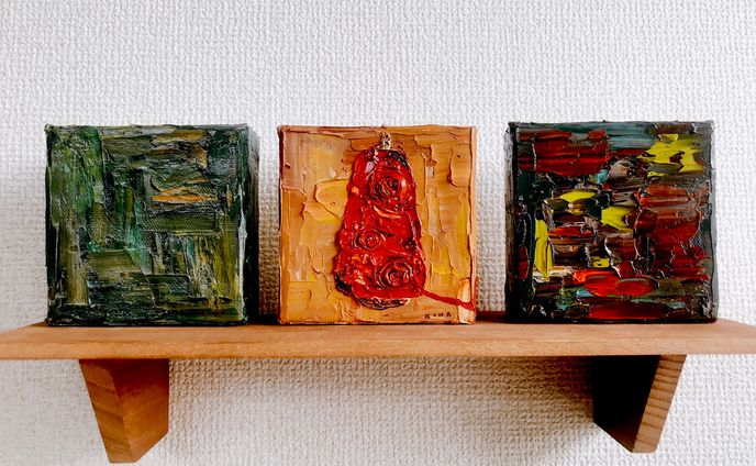 お仕事作品〜織モチーフの油画