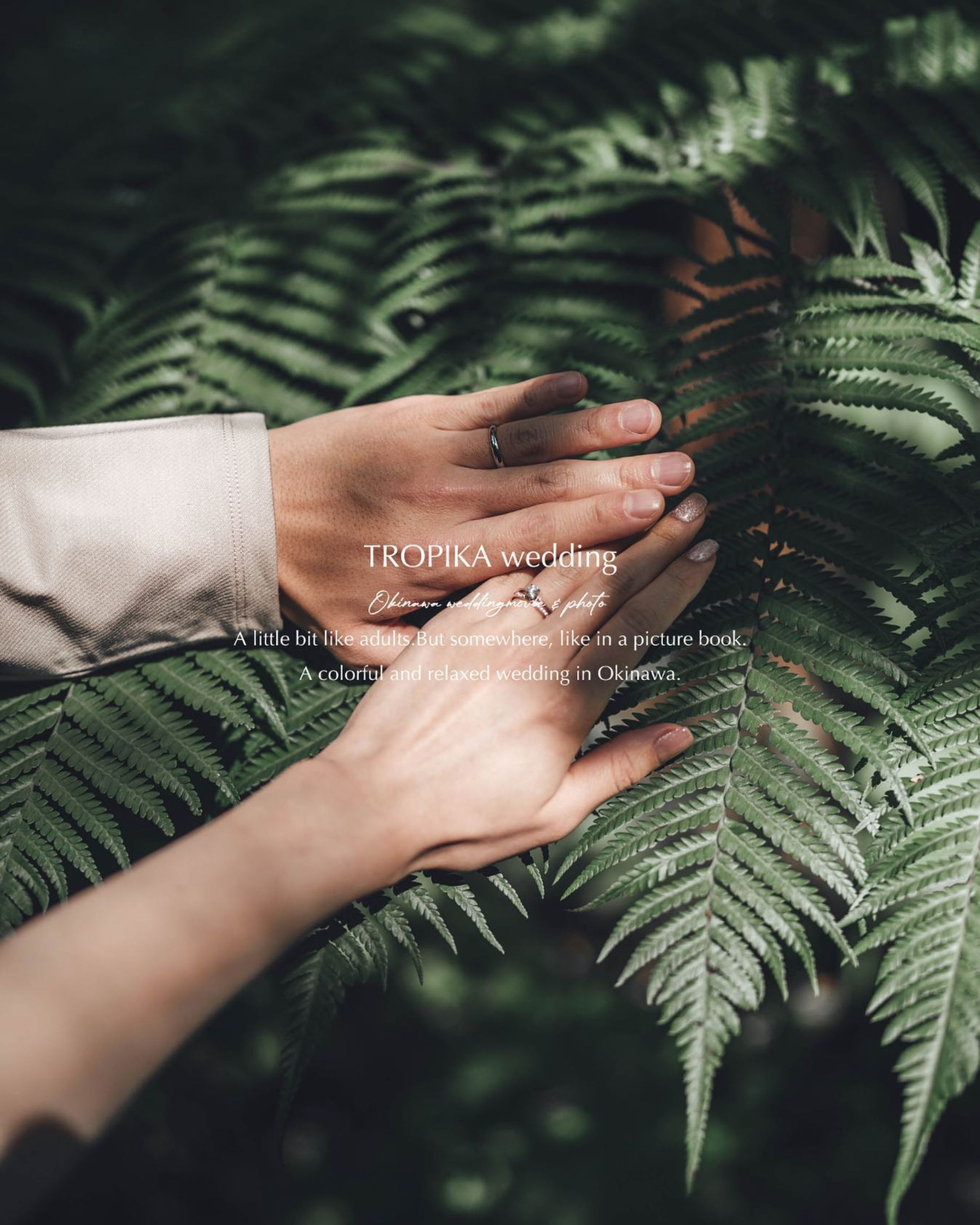 ・
手元まで美しく

2人を映し出すような瞬間を。

┈┈┈┈┈┈┈┈┈┈
TROPIKA wedding 〈トロピカ〉では、

少しだけ大人で、
どこか夢で見た絵本のような世界💍

をコンセプトに沖縄で前撮りプロデュースをしております🌺

┈┈┈┈┈┈┈┈┈┈
▶料金プランはハイライトからご確認いただけます。
@tropika.wedding

▶ご依頼・ご相談はDMにて

#沖縄ウェディング #沖縄ウェディングフォト #沖縄前撮りフォト #沖縄前撮り #沖縄ウェディングフォト #沖縄リゾートウェディング-1