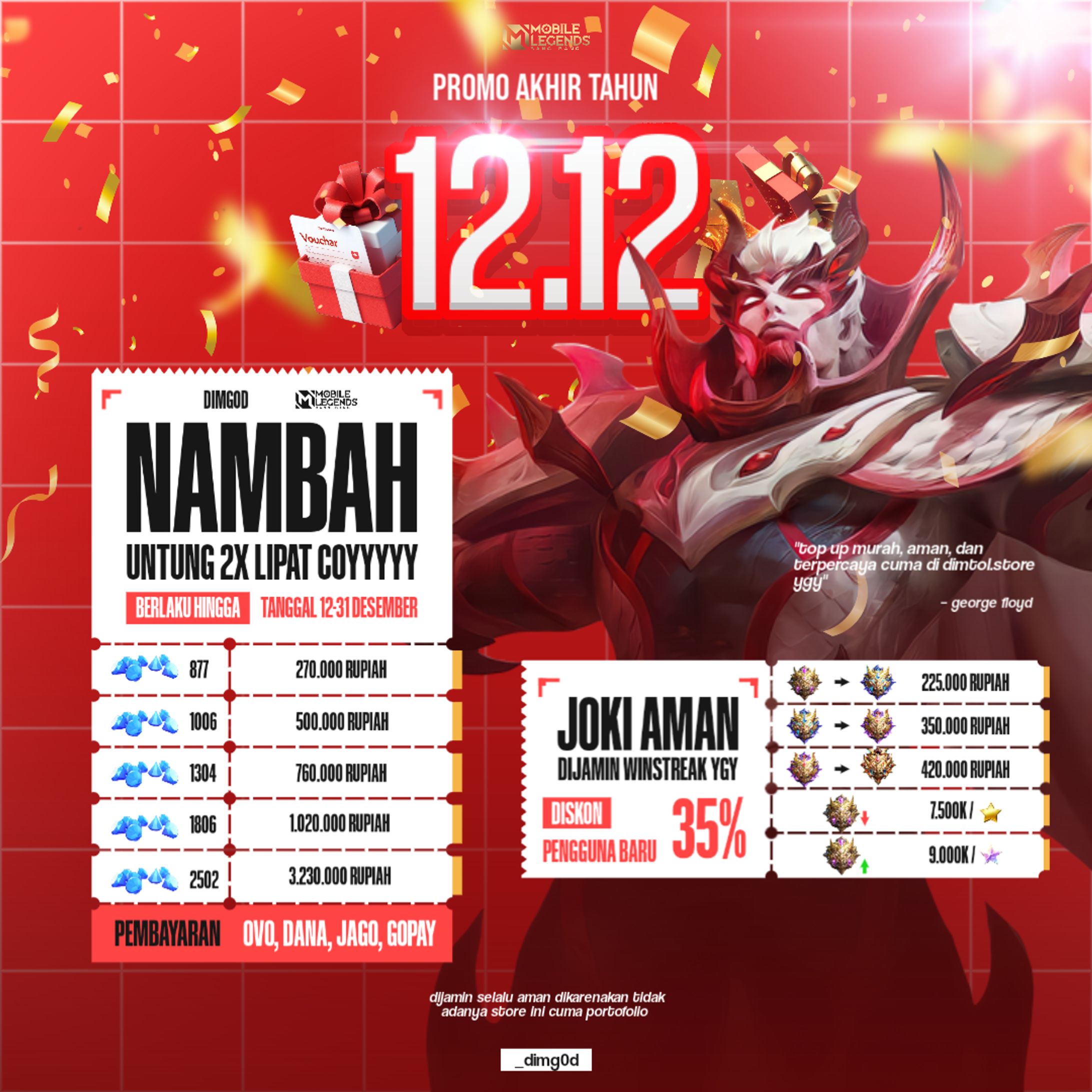Price list game currency | Mobile Legends -1
