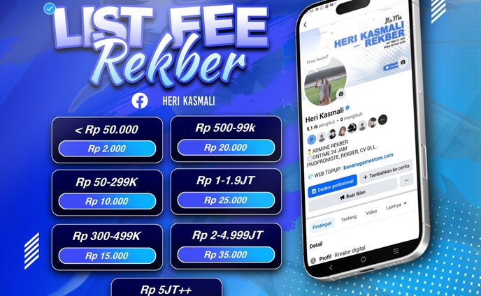Work Comission - Desain Pricelist rekber 