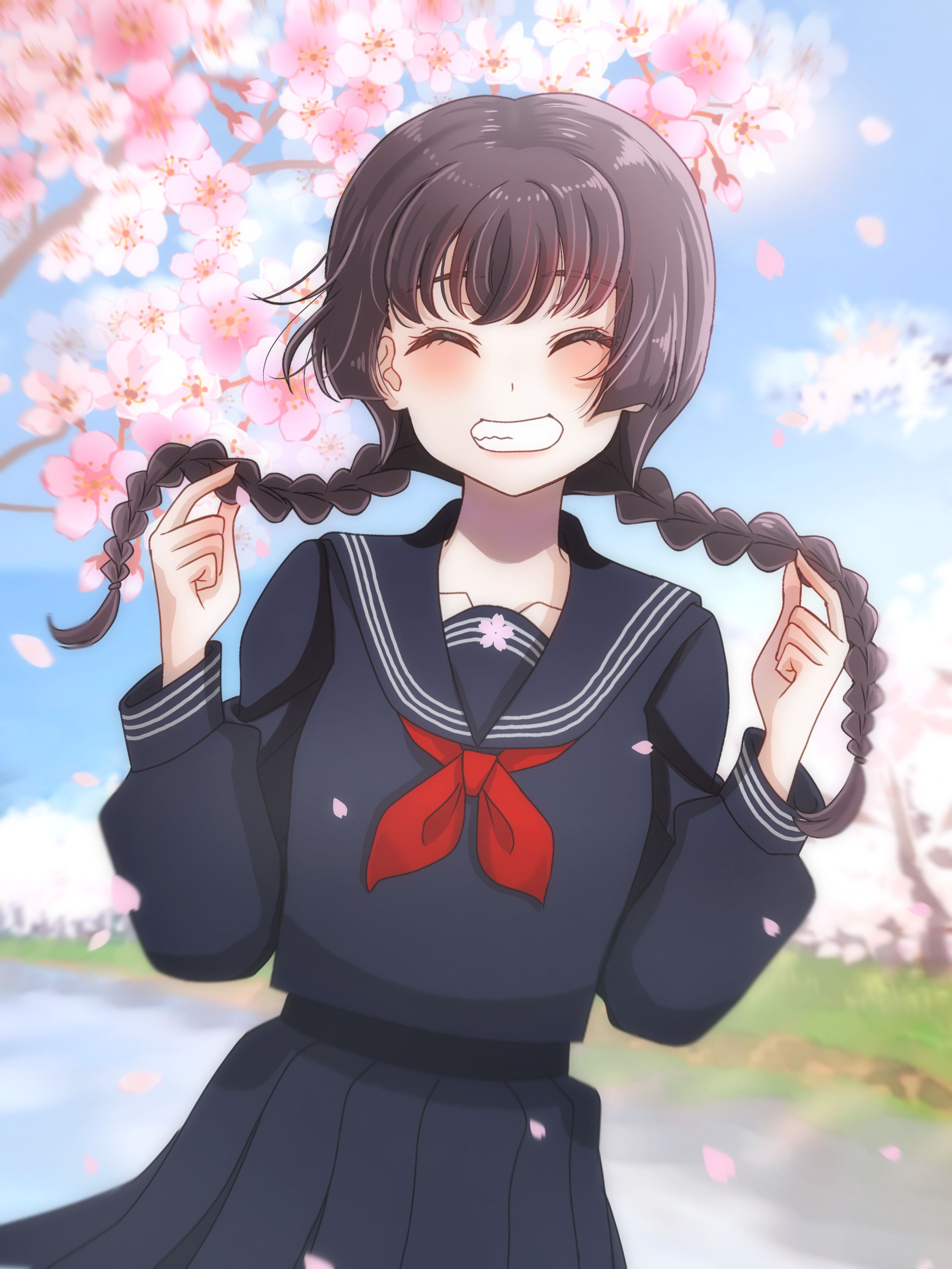 桜と三つ編み-1