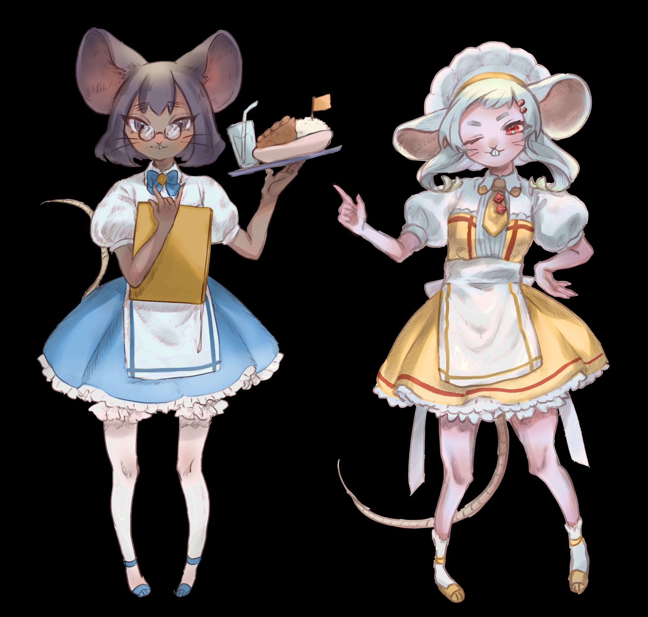 キッチンカフェのネズミ姉妹-1