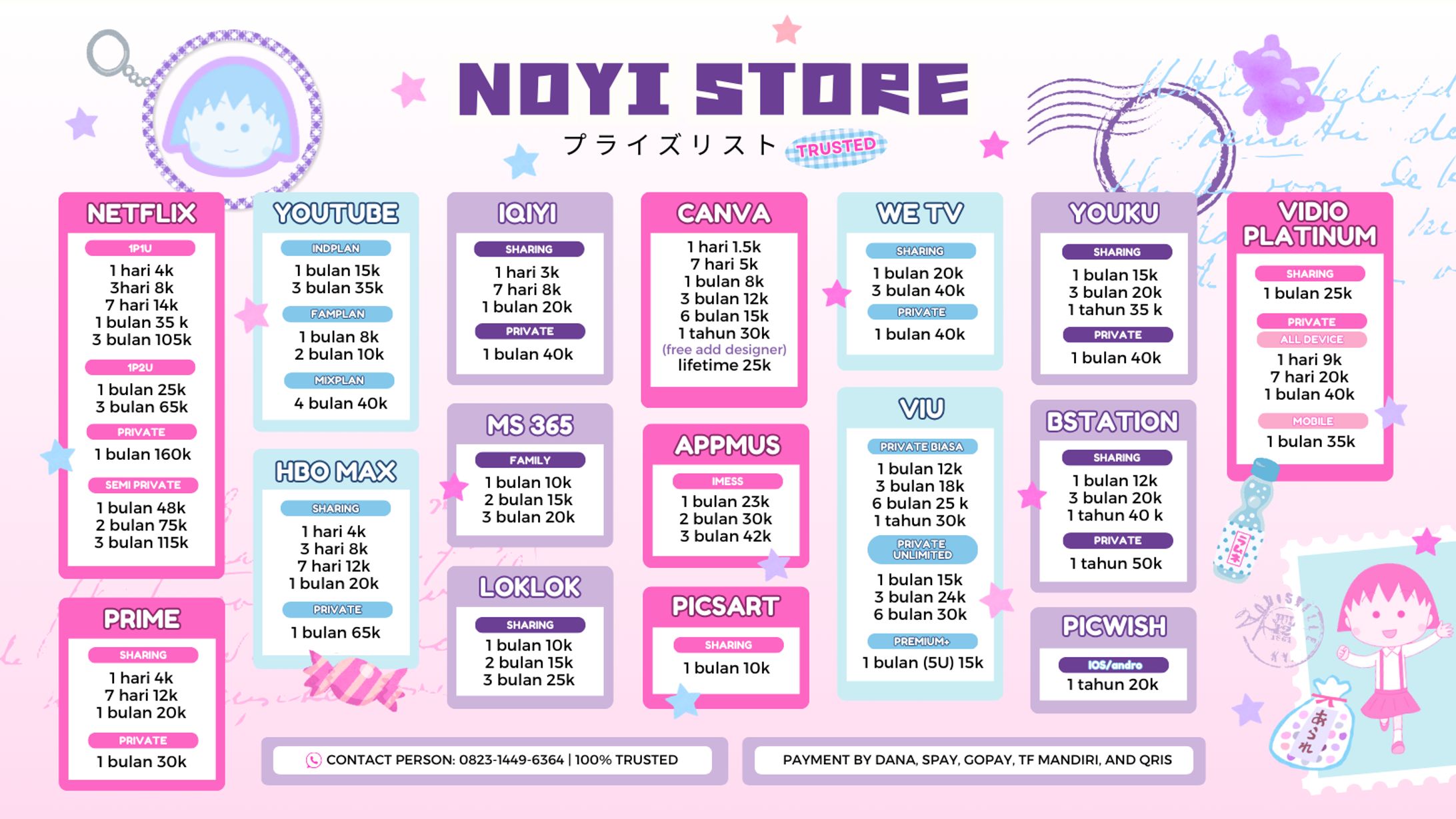 PRICELIST & QR CHIBI MARUKO-1