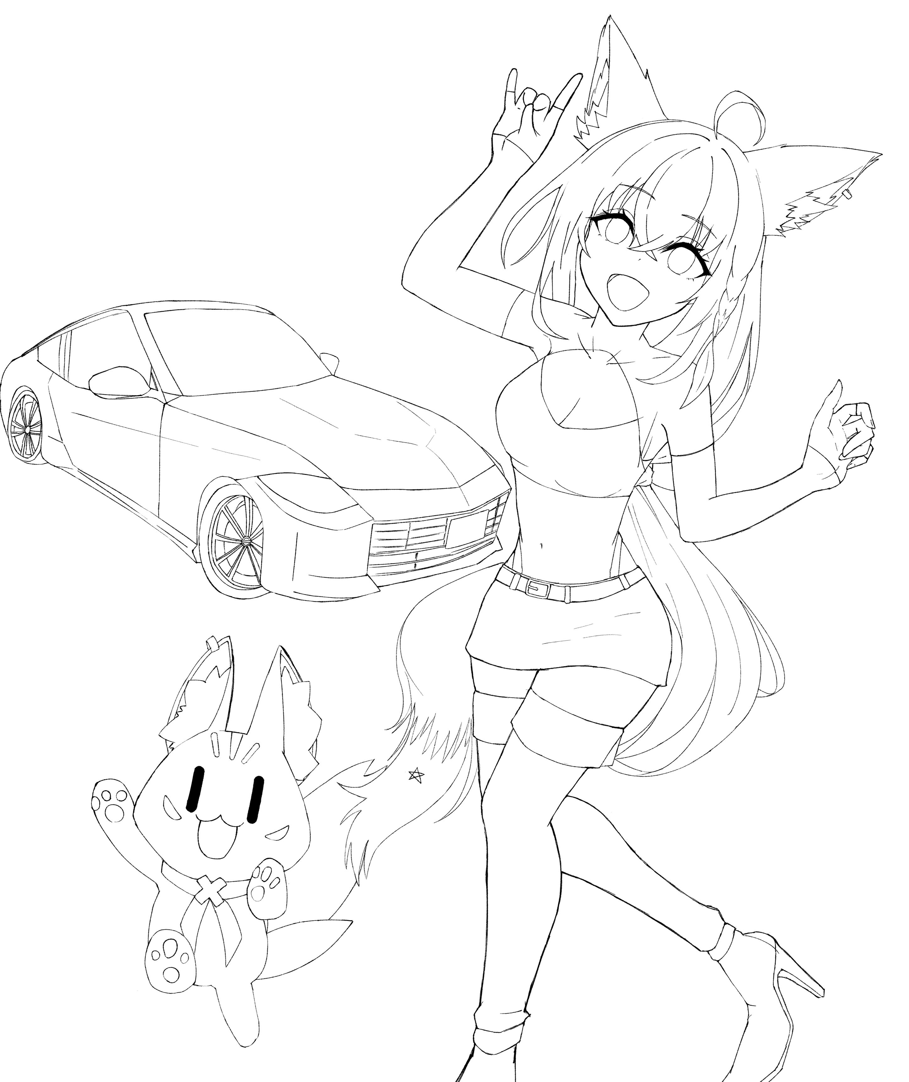 イラスト36(ホロライブファンアート：白上フブキ