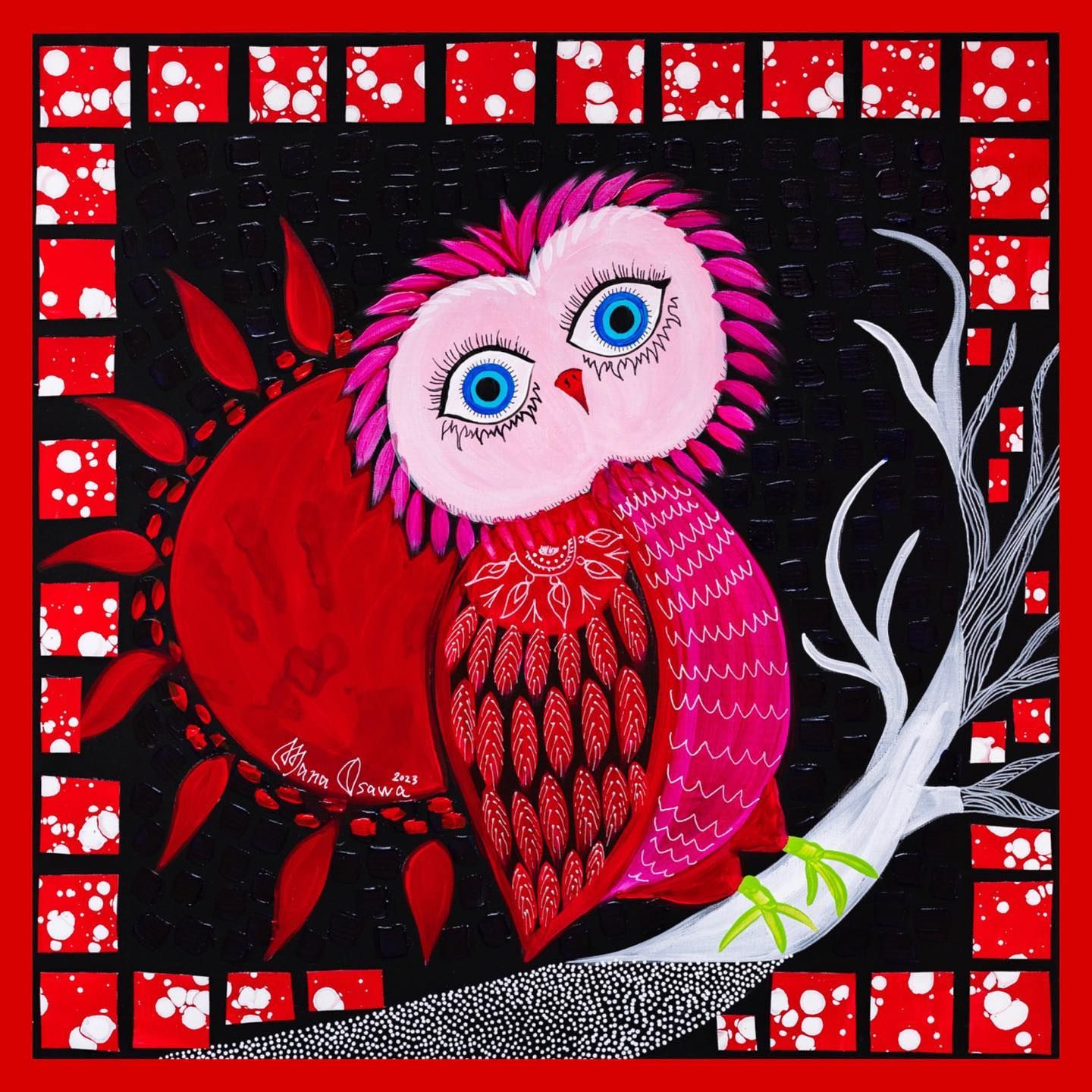 フクロウのアテネちゃん🦉2023年の新作です♪ #大沢愛 #manaosawa