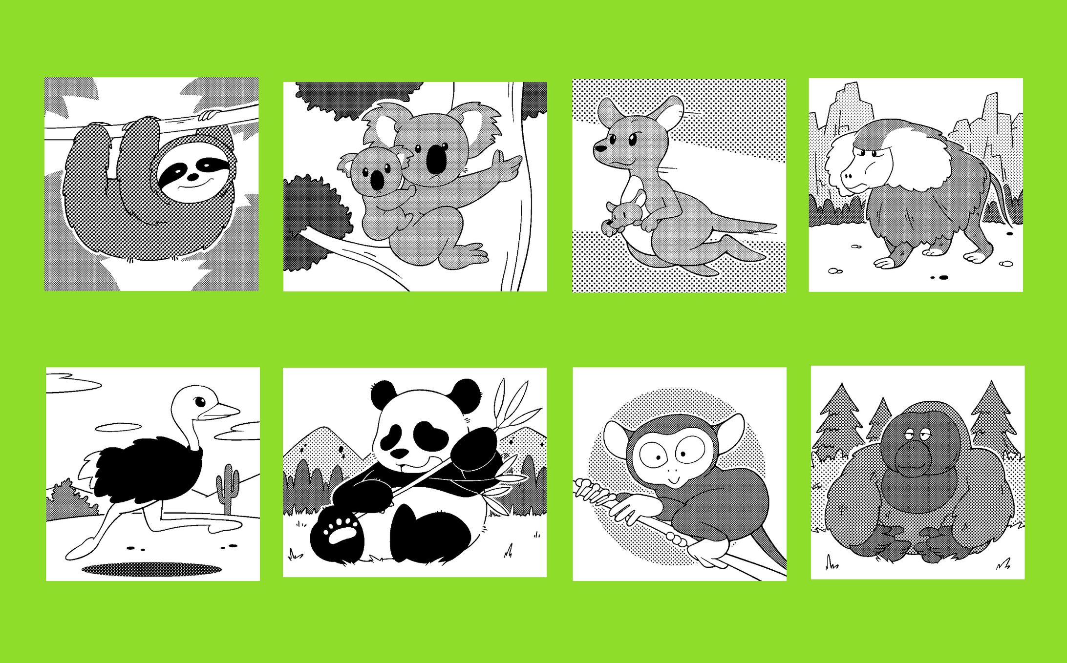 パズル雑誌 挿絵 動物-1