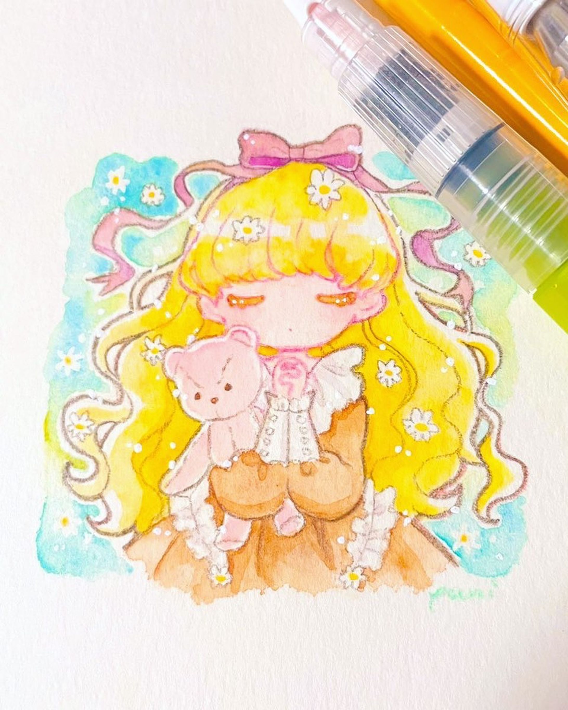 🌼🎀

#illustration #artwork #drawing #watercolors #kawaiiart #copicart #cuteart #mangaart
#イラスト #イラストグラム #水彩 #透明水彩 #水彩イラスト #アナログ #アナログイラスト #いらすとぐらむ
#일러스트 #드로잉 #그림스타그램 #插图-1