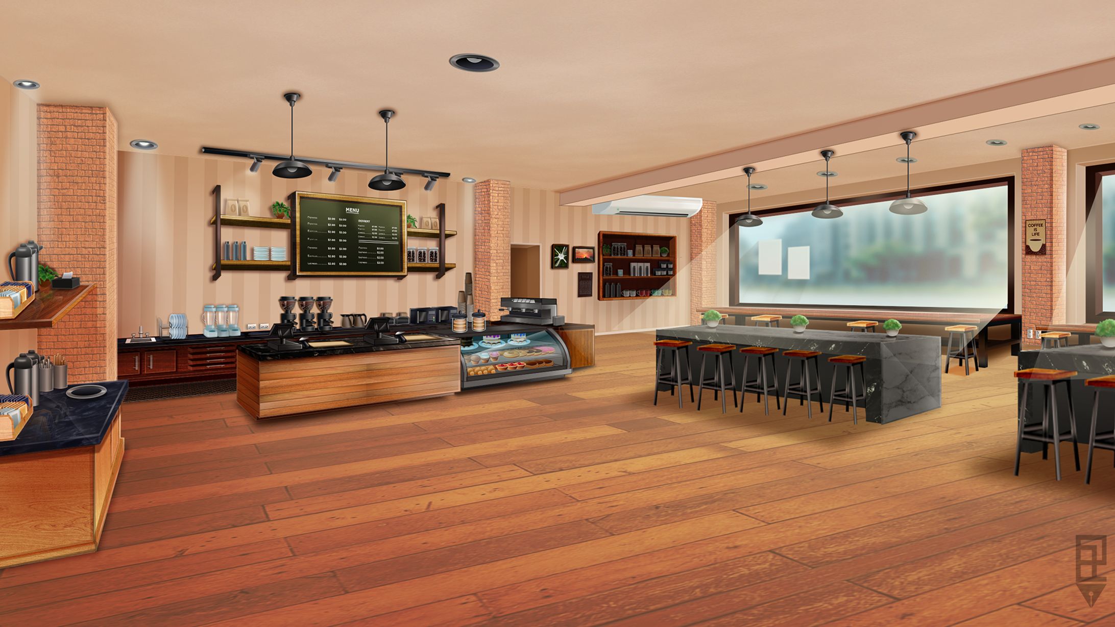 Coffee Shop Background Practice-1