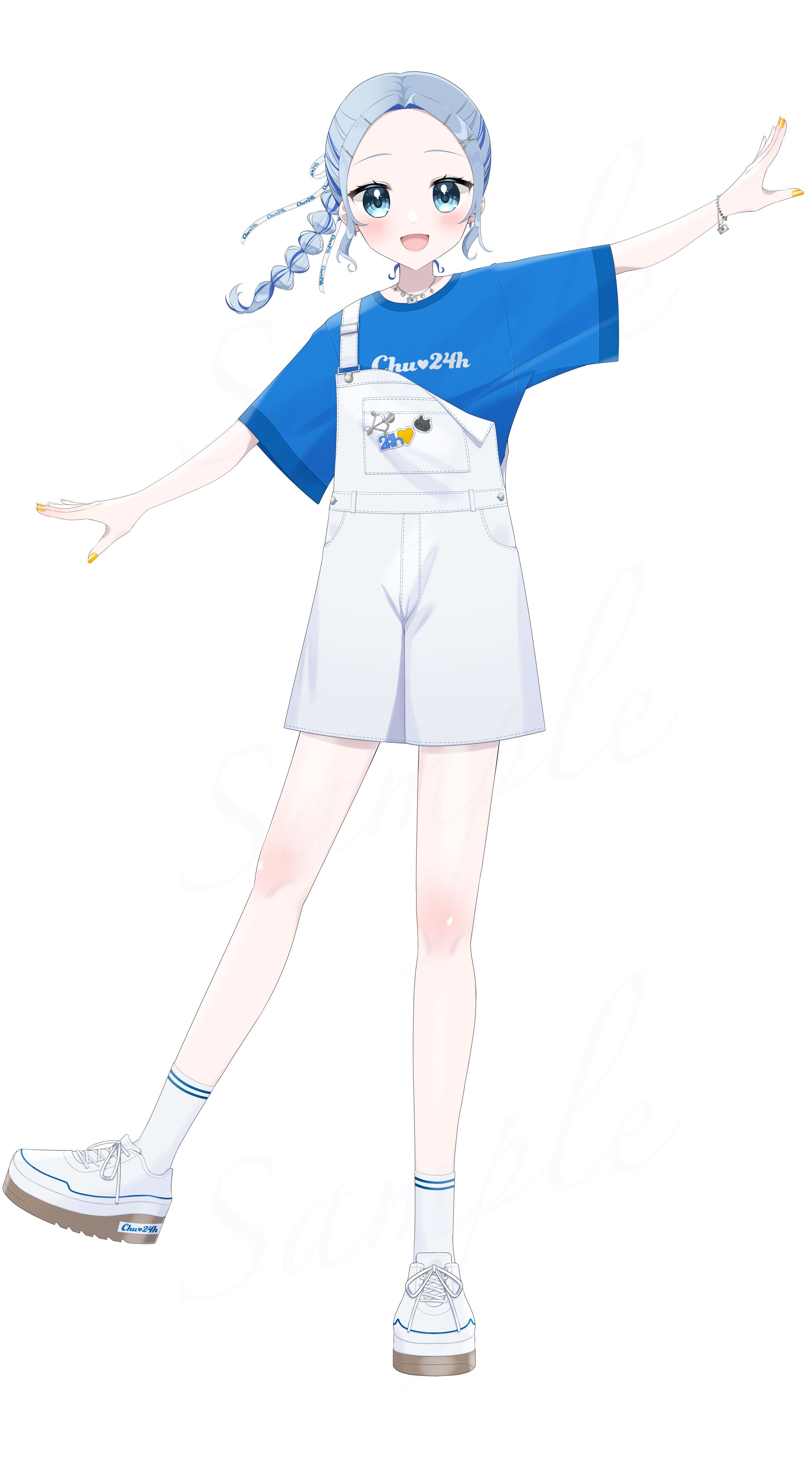 白久詩紬様 新衣装立ち絵【サロペット】-1