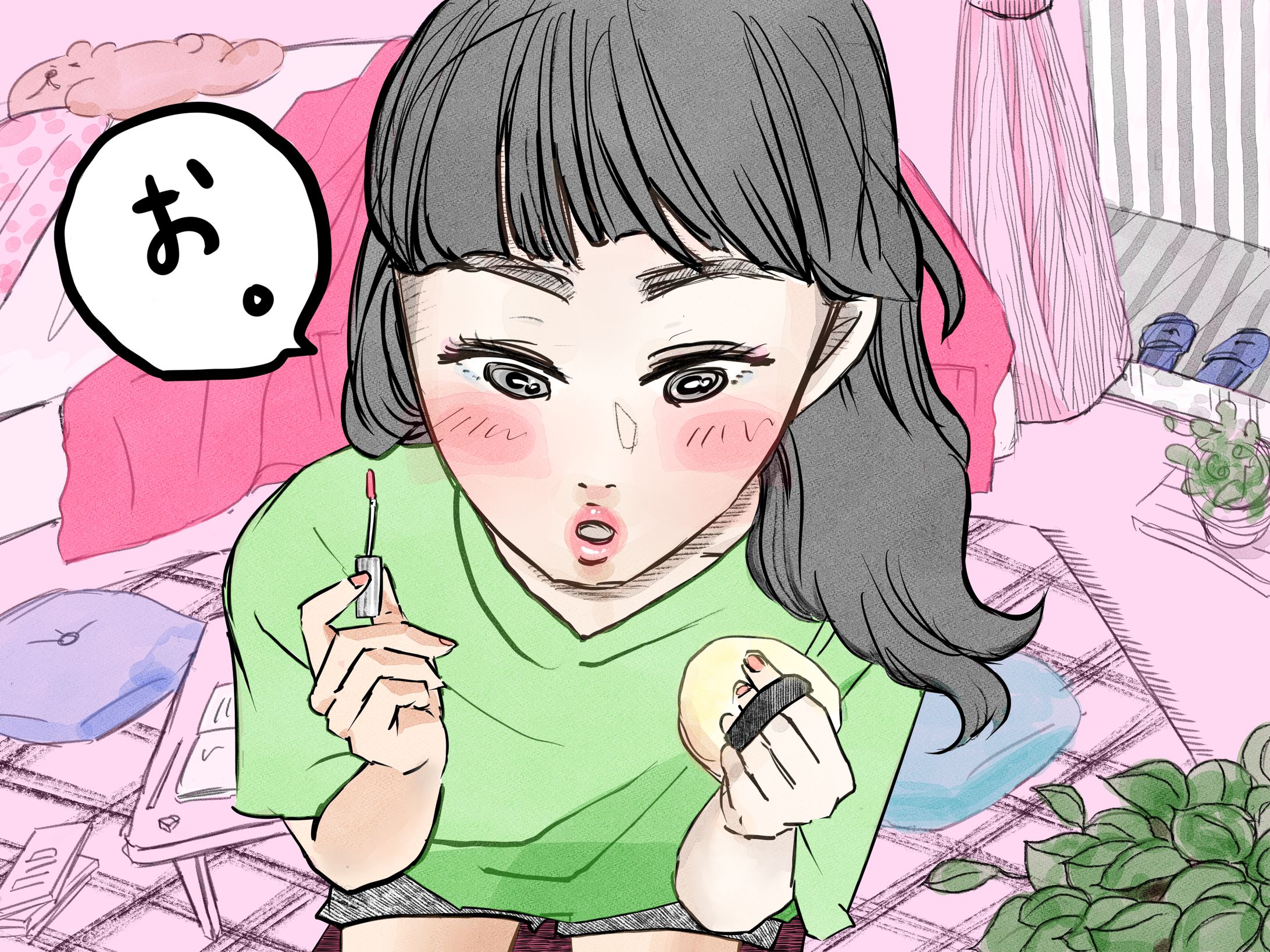 メイクする子-1