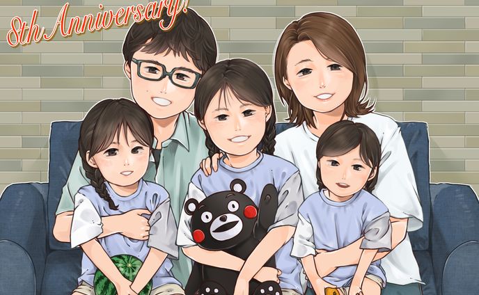 等身似顔絵_5人家族