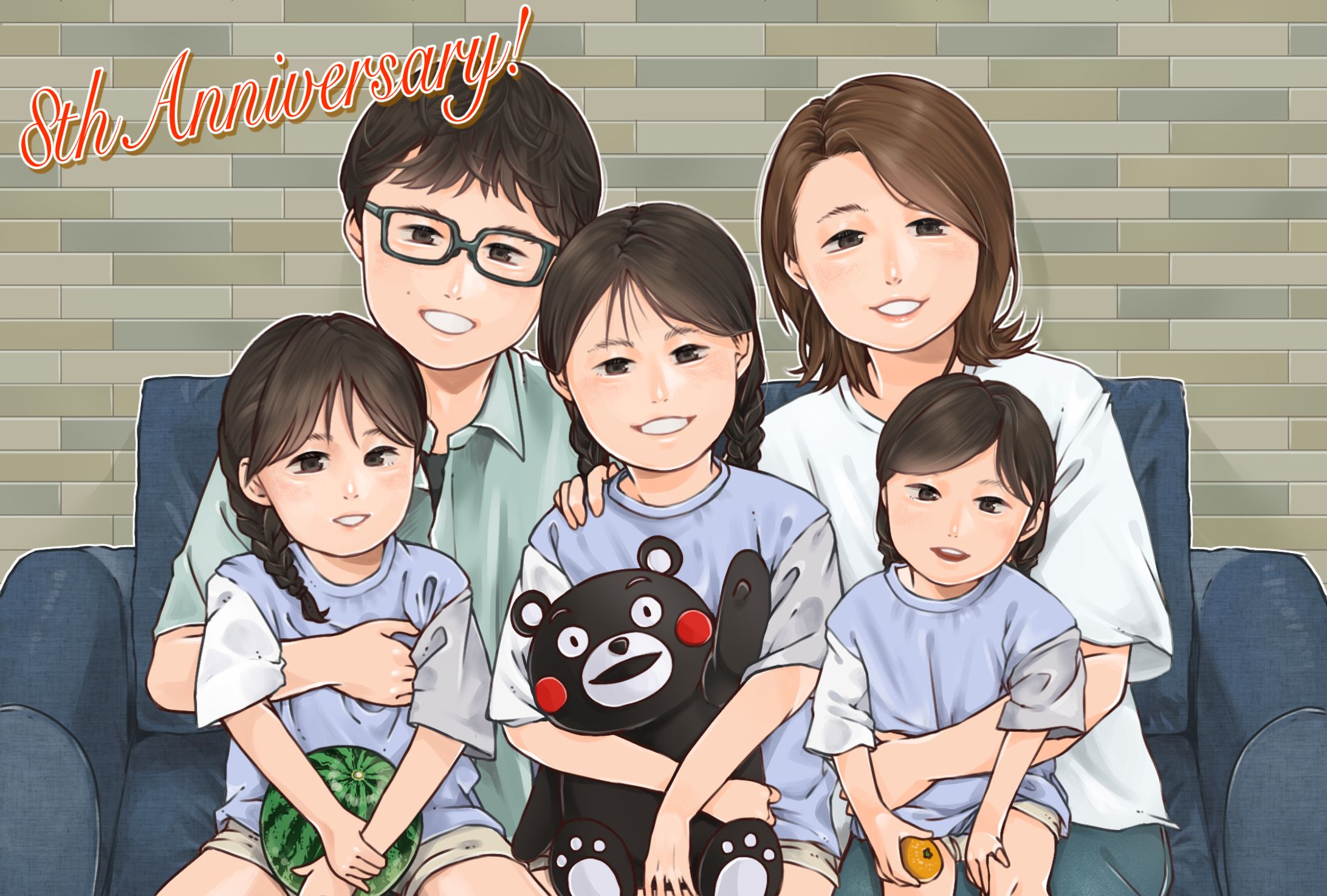 等身似顔絵_5人家族-1