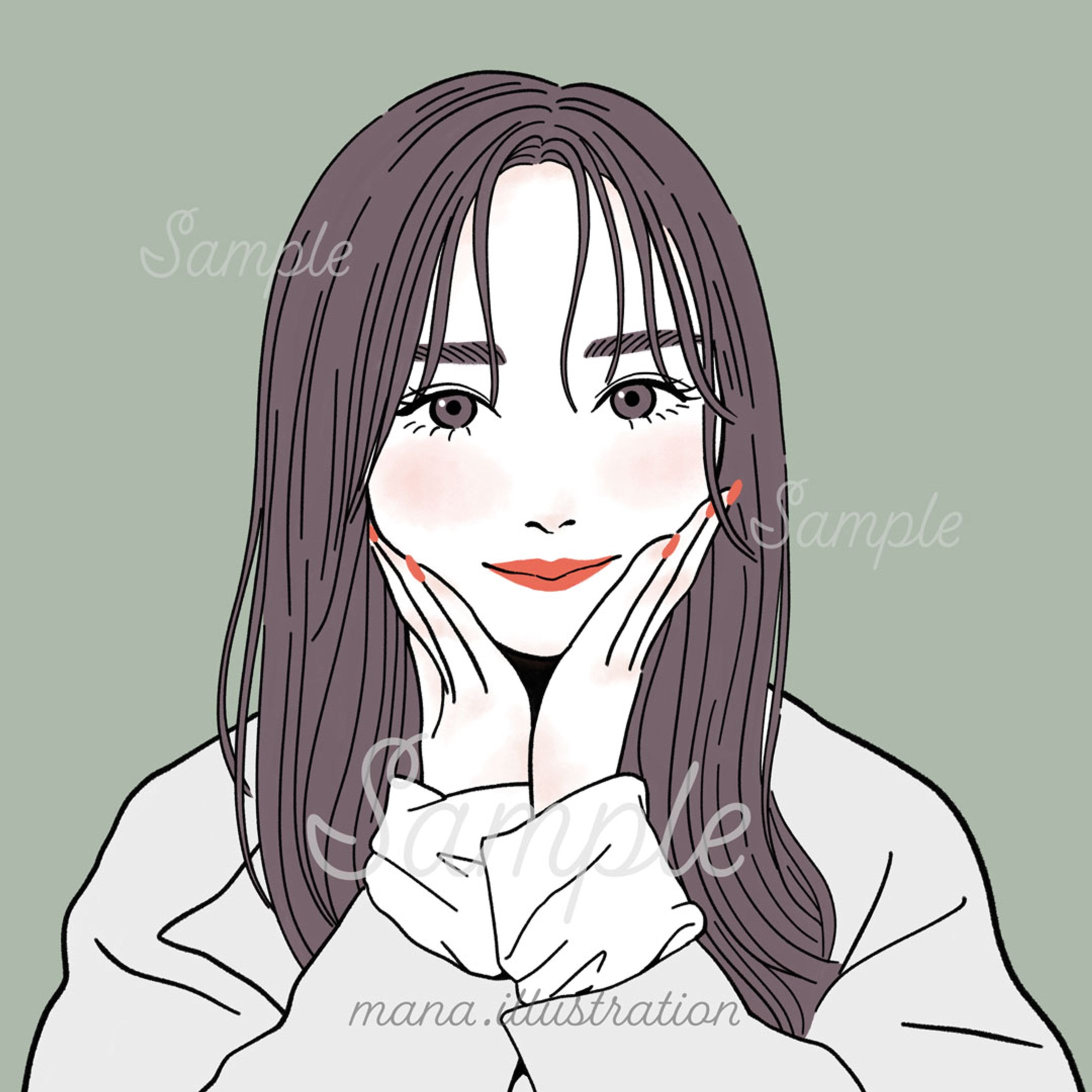 似顔絵イラスト　アパレルウエア用-1