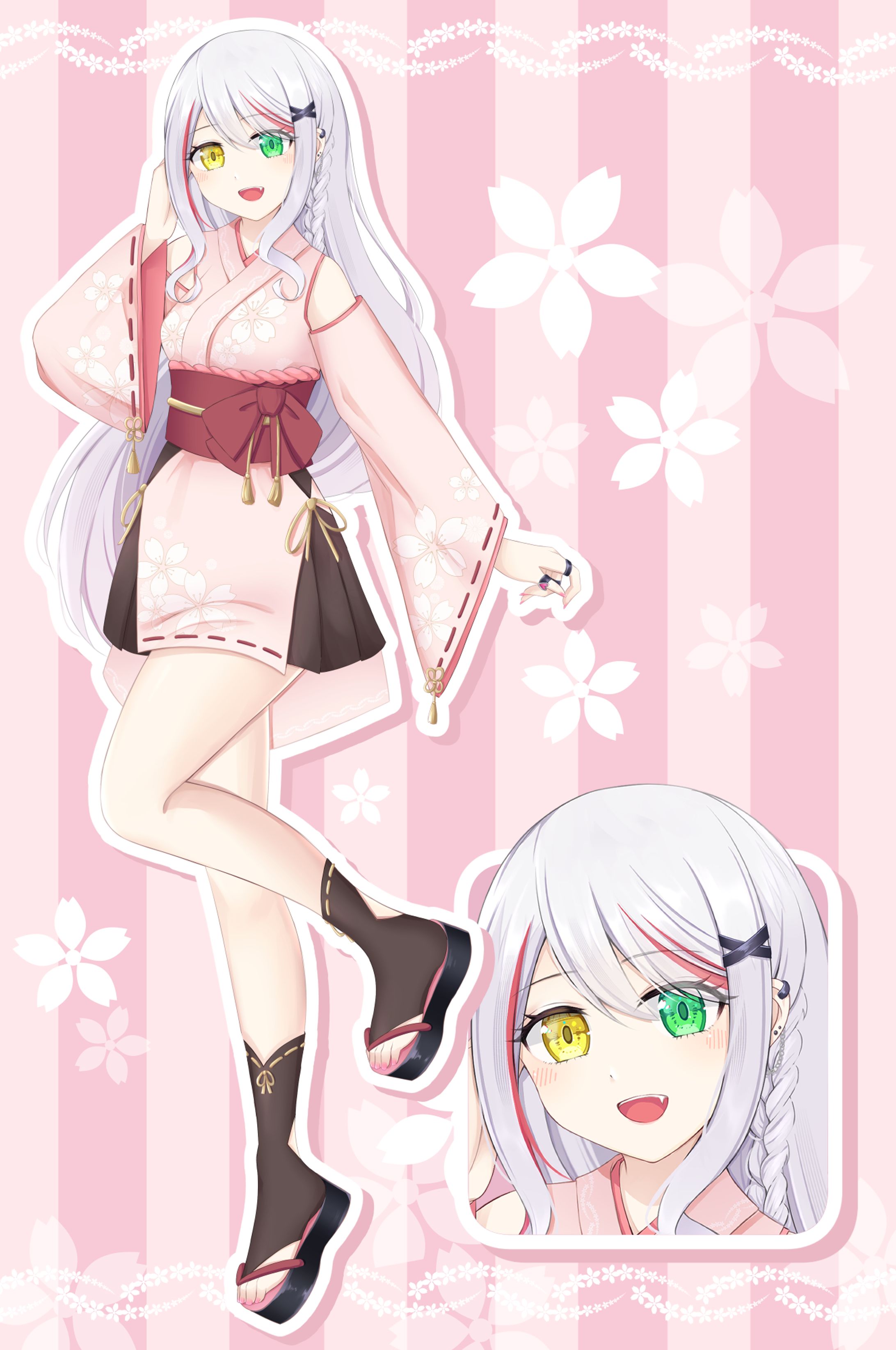 天狐めた様　お友達への誕生日立ち絵イラスト-1