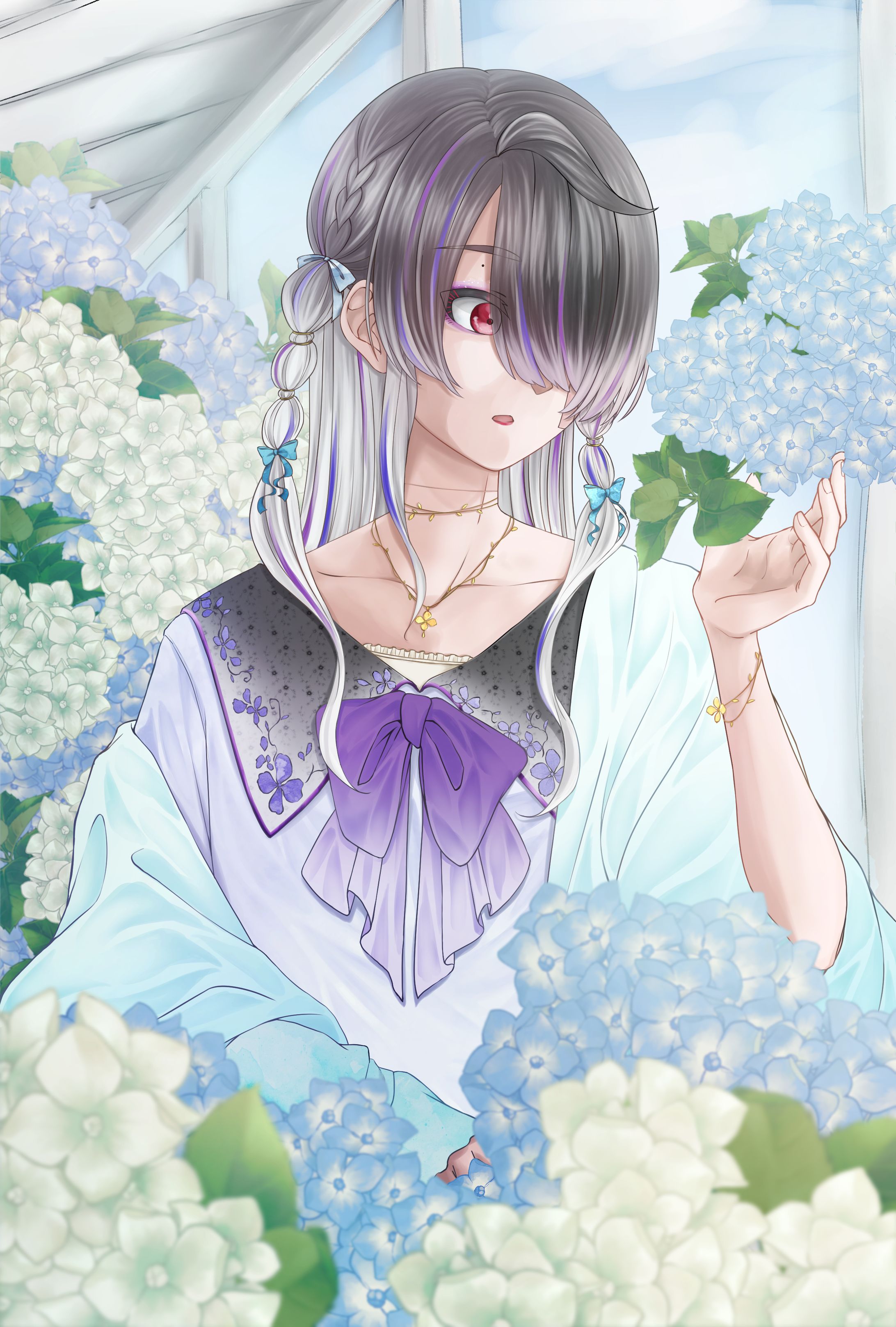 illustration/紫陽花-1