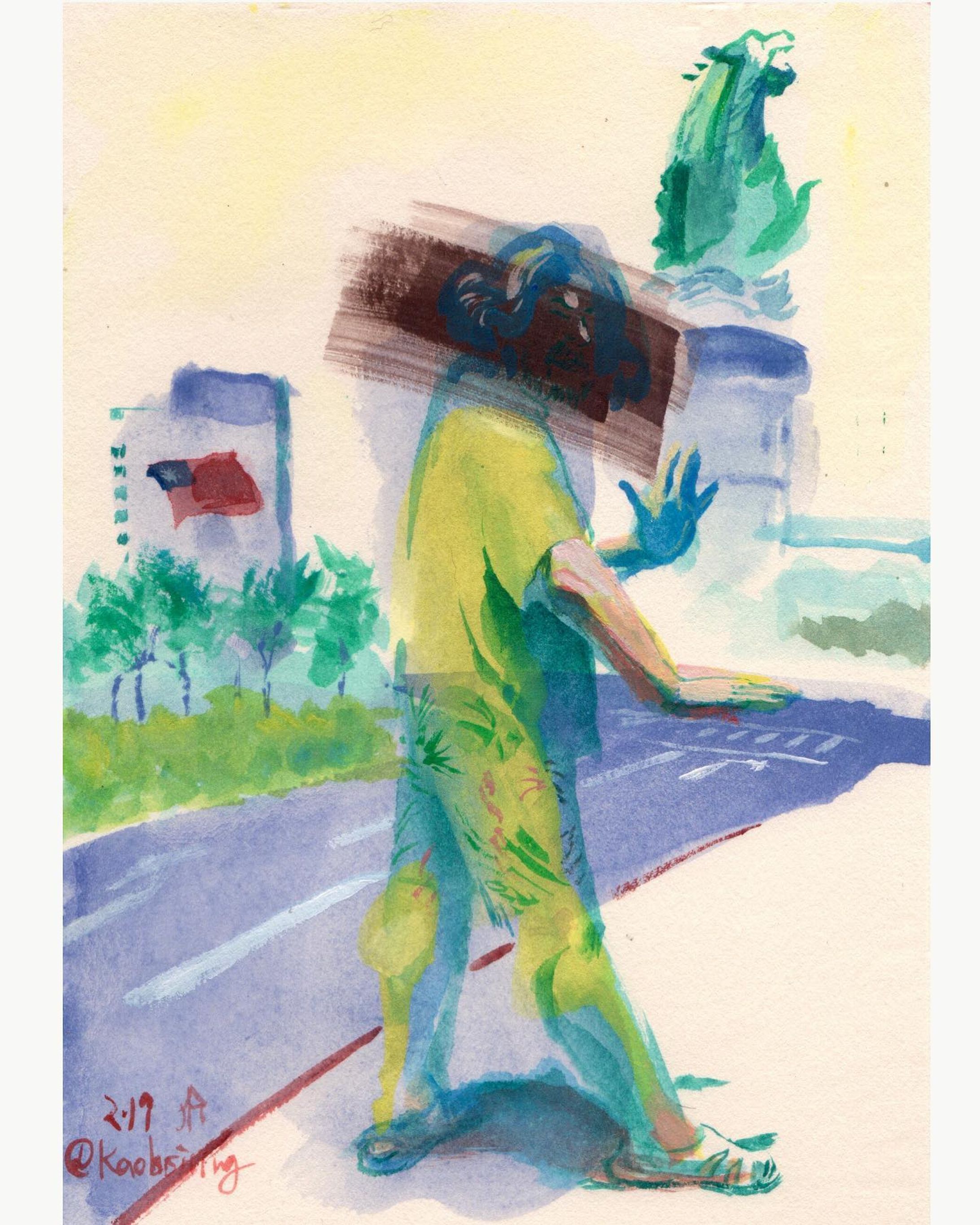 What is that?A dragon?
An animal statue in Singapore?
Anyway,no matter what is that ,
I’m Karate master,come on！

#watercolor #sketch #aqyla #kaohsiung #高雄 #高雄旅遊 
#contemporaryart #art #tired-1