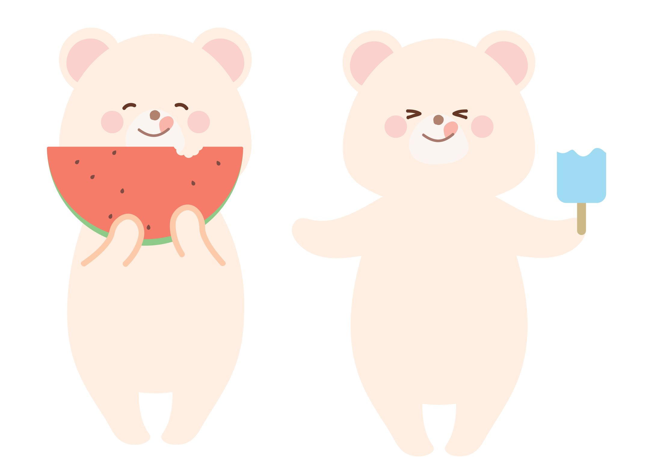 白くまイラストセット-1