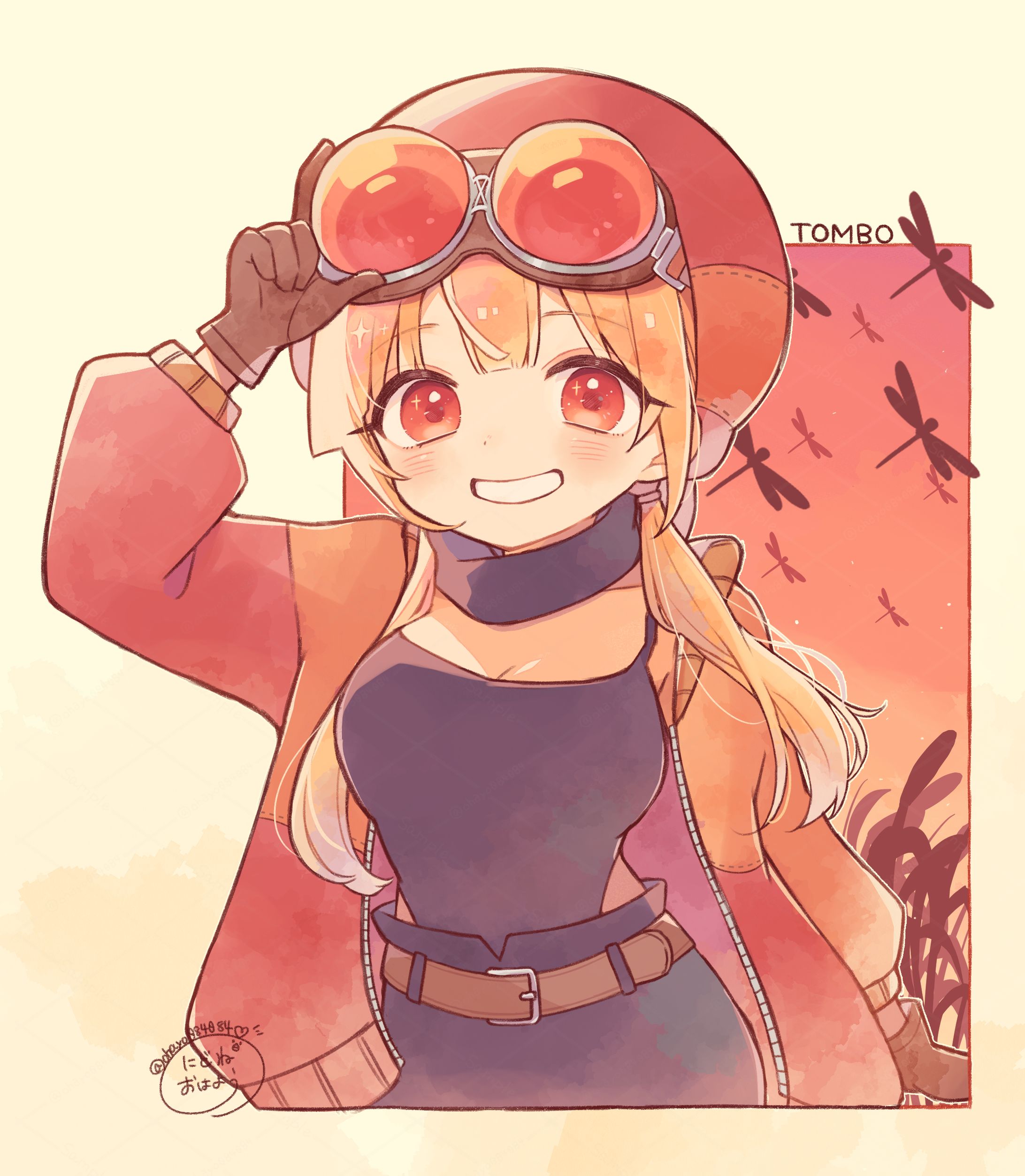 創作絵　とんぼちゃん水彩画風ver-1