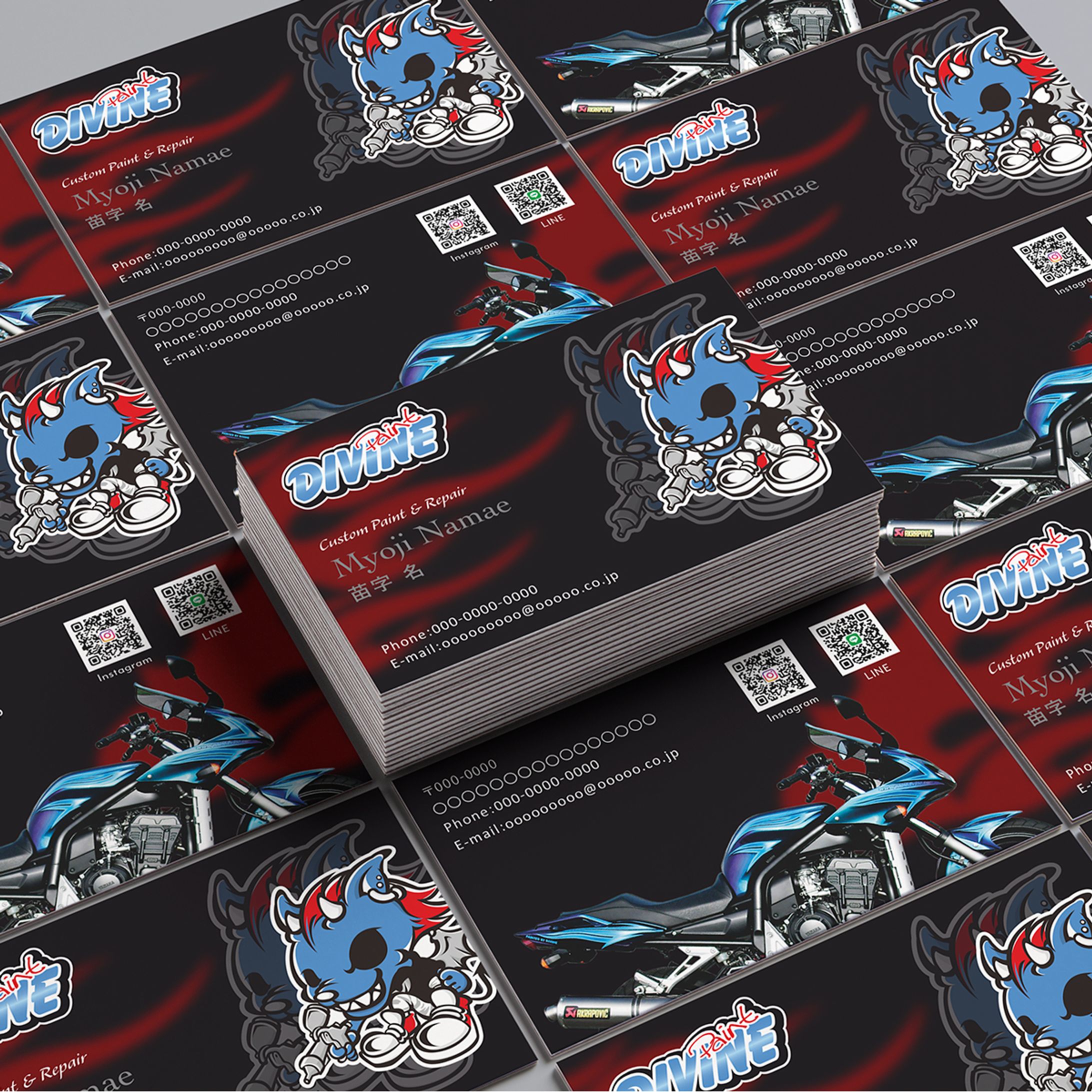 「PAINT DIVINE」二つ折名刺-1