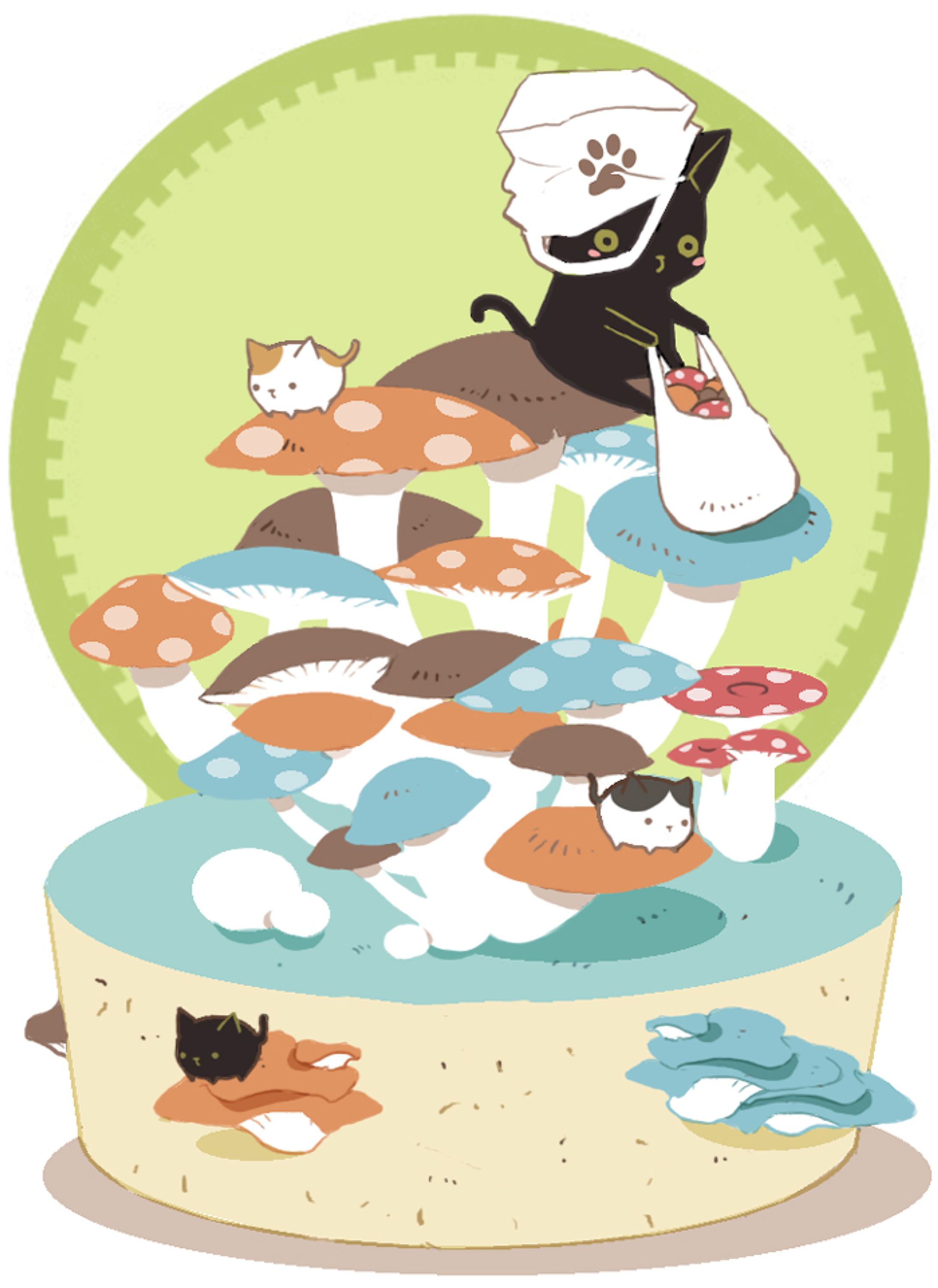 袋ねこのきのこ狩り-1