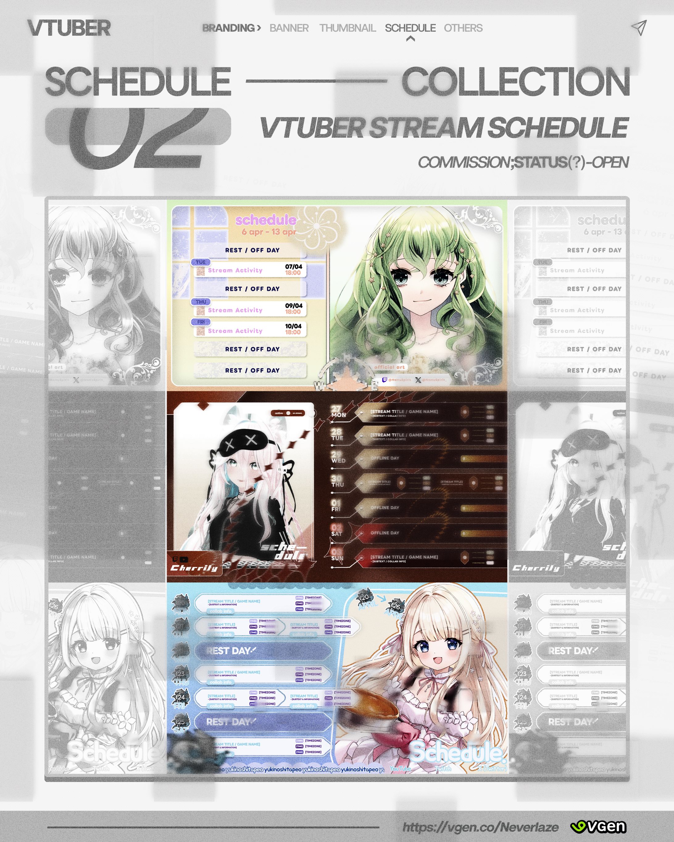 [FAN MADE] - VTUBER - STREAM SCHEDULE COLLECTION 02-1