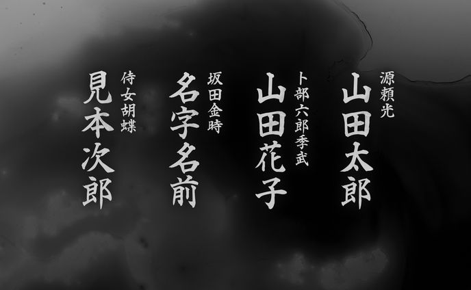 出演者紹介テロップ