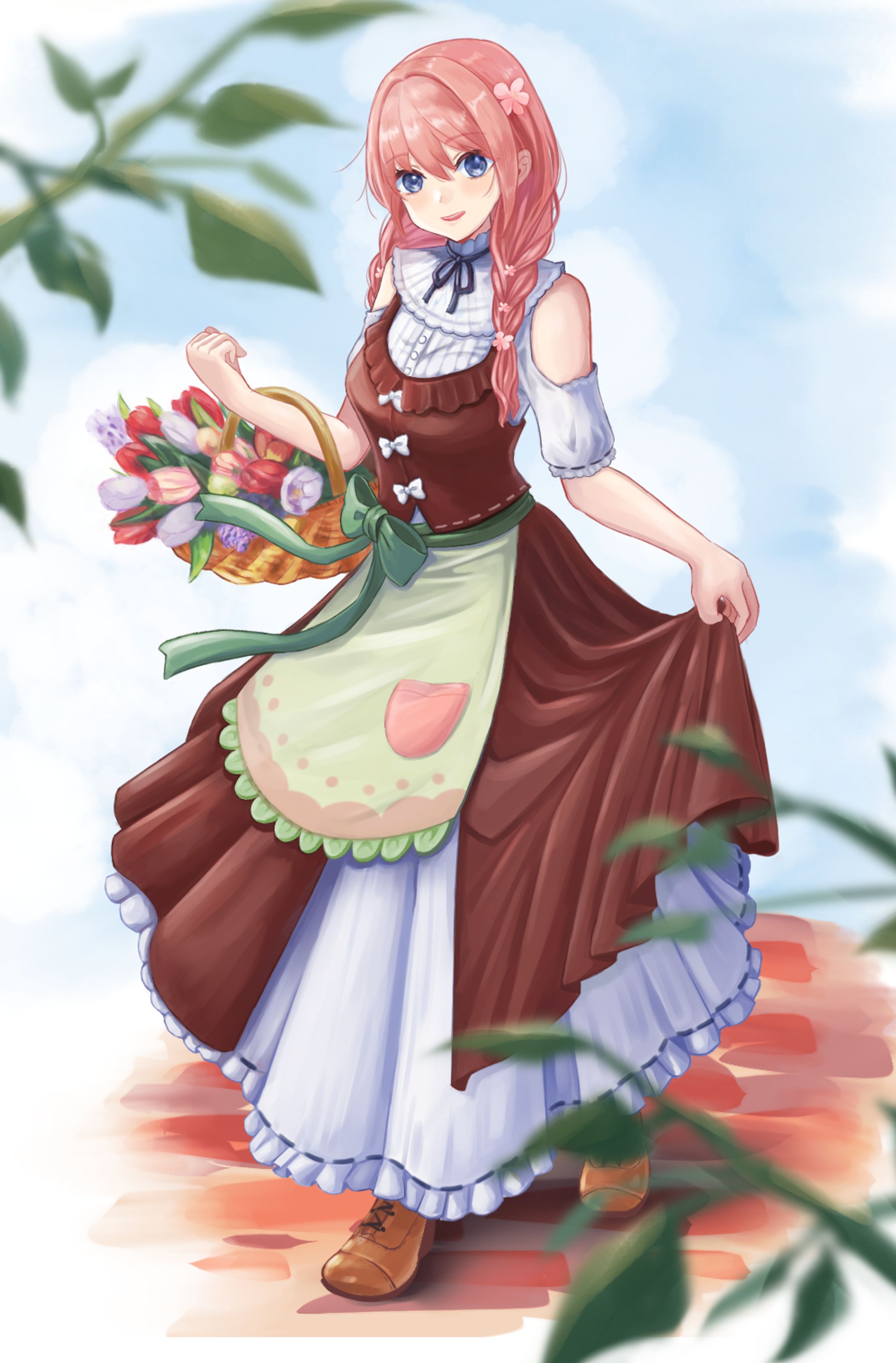 立ち絵　オリジナルキャラ「花屋の女の子」-1