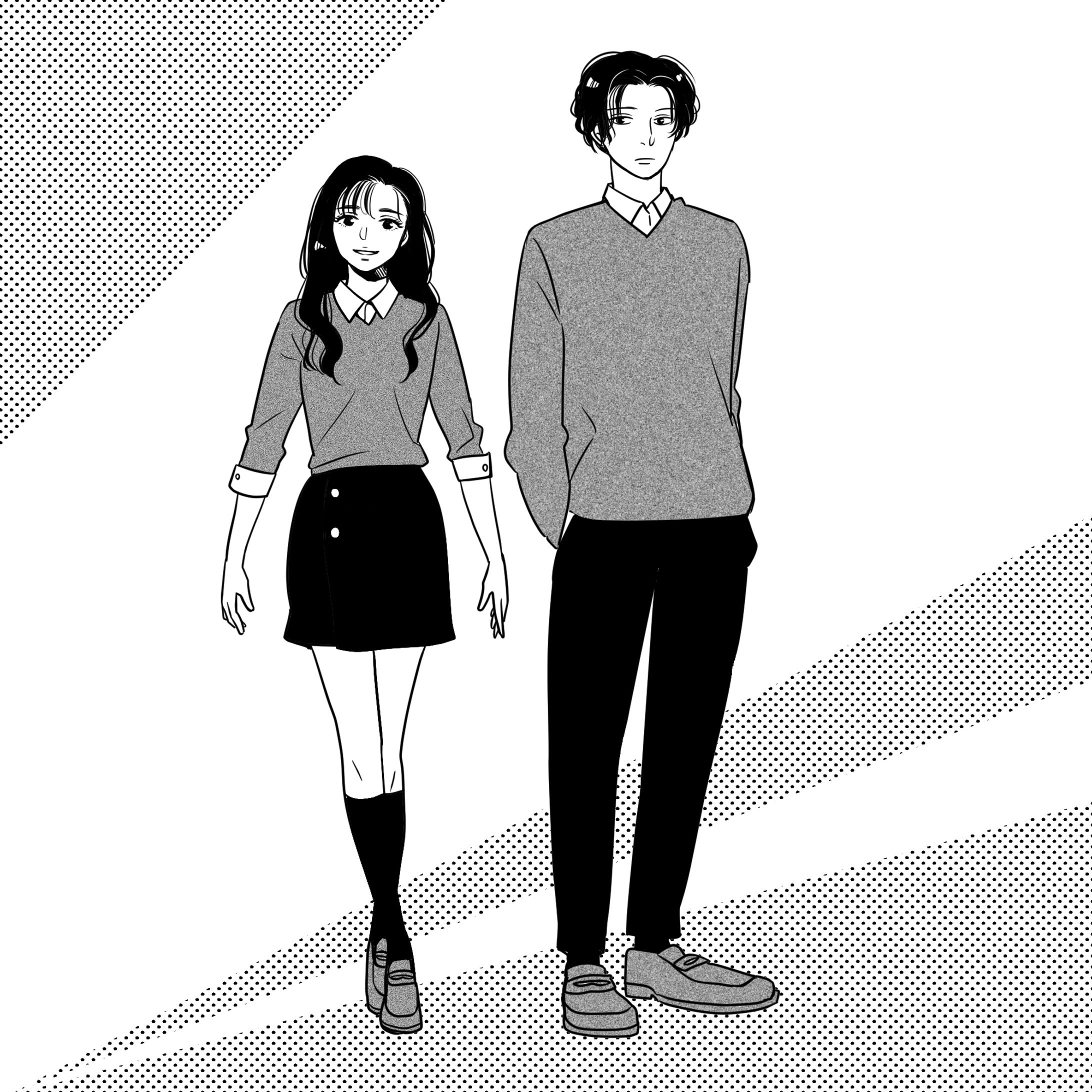 白黒立ち絵-1