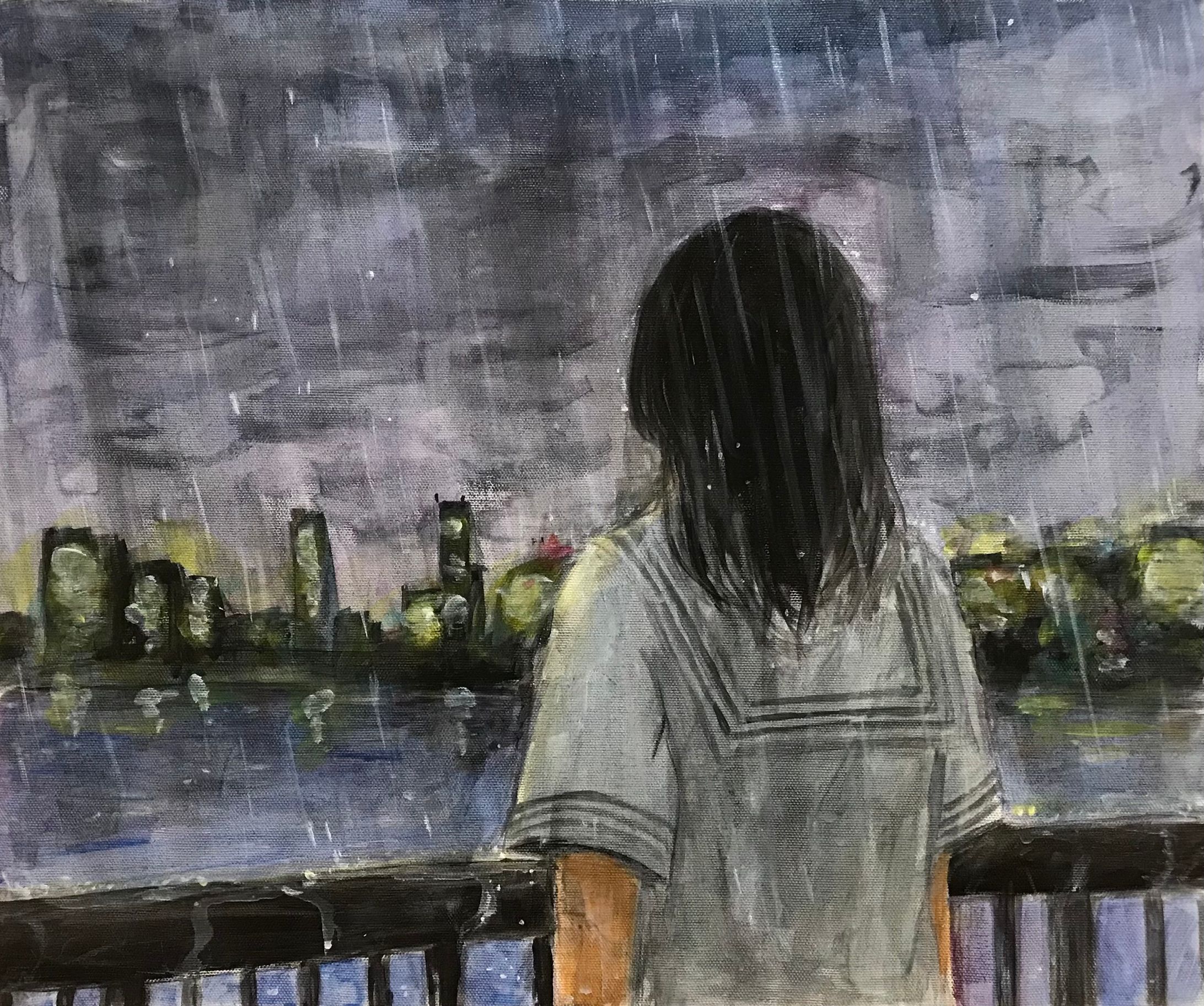 この想いはきっと忘れる(maru arts展2024　展示作品F8号)-1