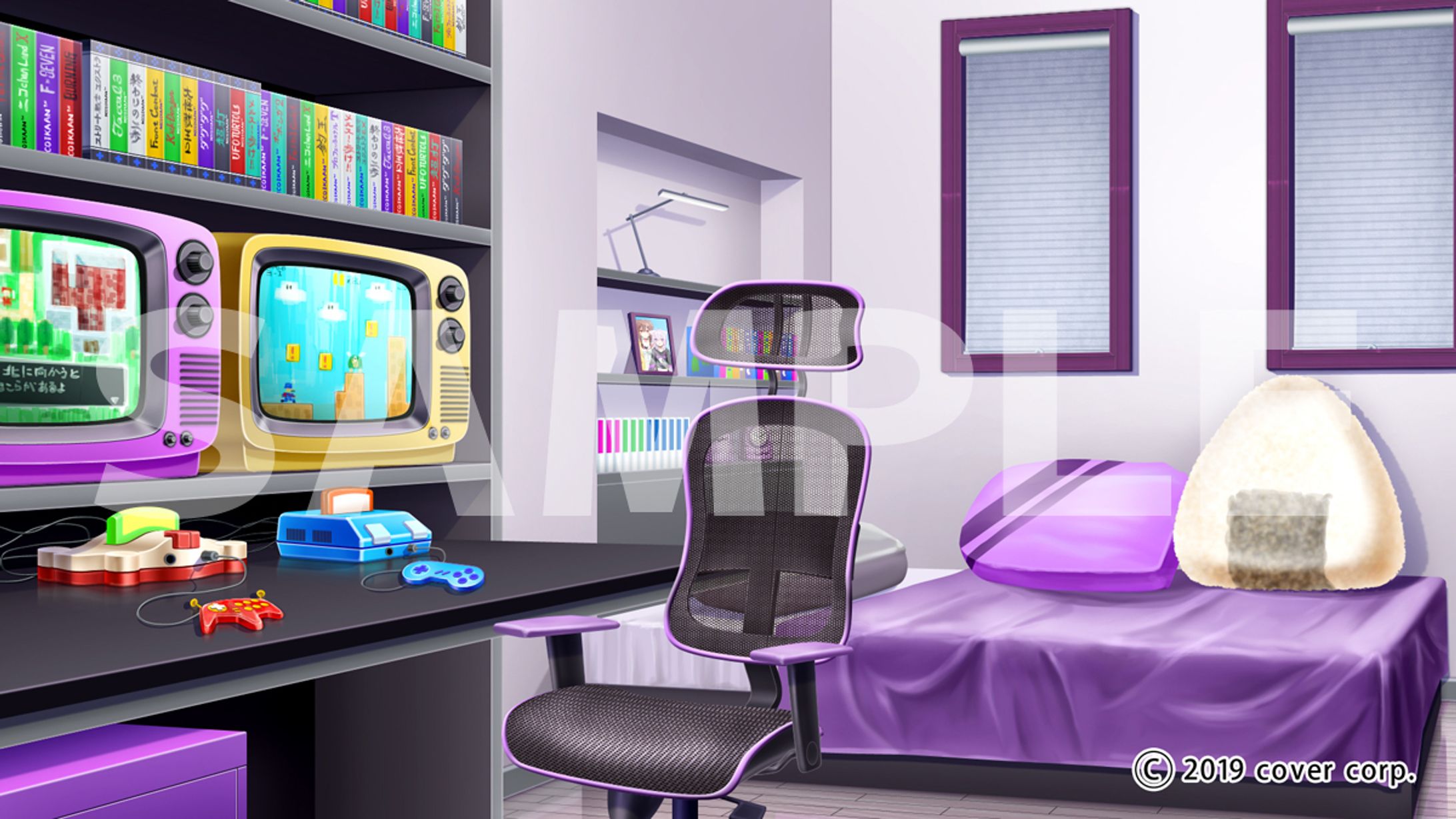 女性VTuver「猫又おかゆ」の自室背景-1